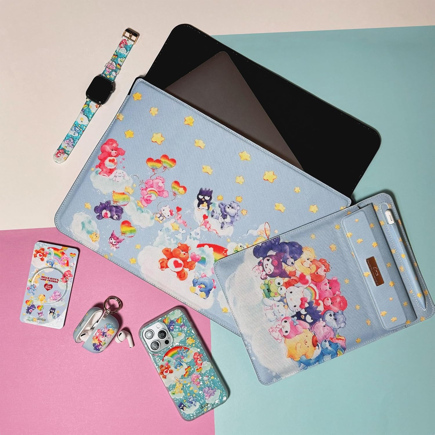 Sonix x Sanrio Sleeve, Foldable Case and Stand Compatible with iPad and Tablet Devices (Hello Kitty + Care Bears) - Image 5