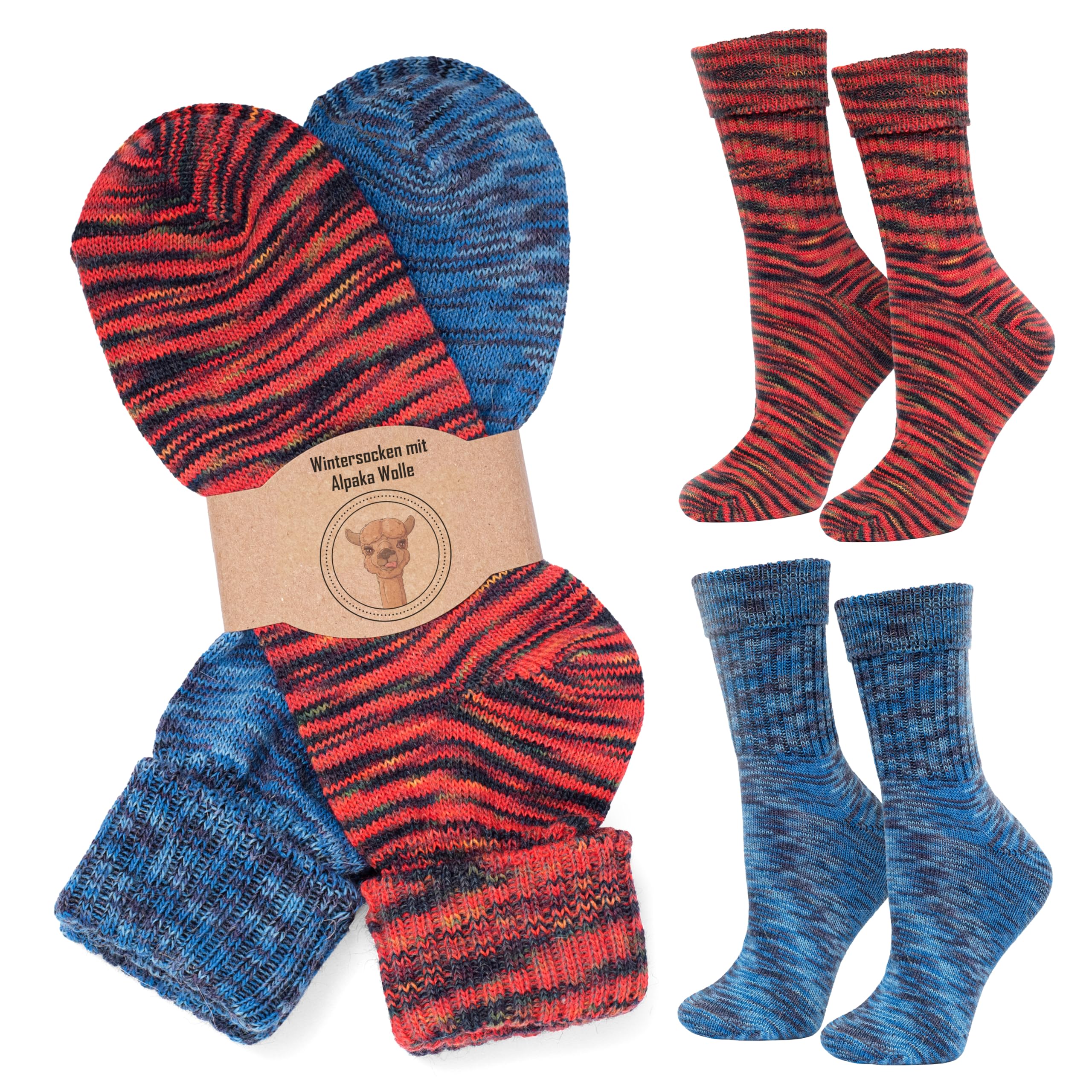 MOUNTREX Calzini in lana alpaca, per uomo e donna, invernali, caldi