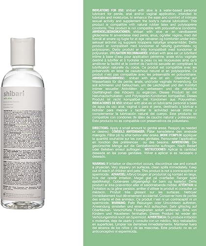 Miniatura 6 de Shibari Lubricante personal a base de agua de aloe prémium para mujeres y hombres aloe 4 onzas líquidas