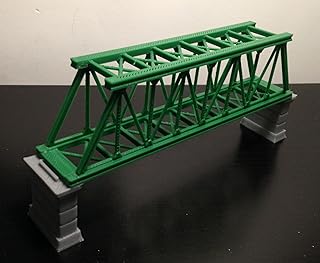Outland Models Railroad Truss Bridge Green (for Single Track) with Piers Z Scale