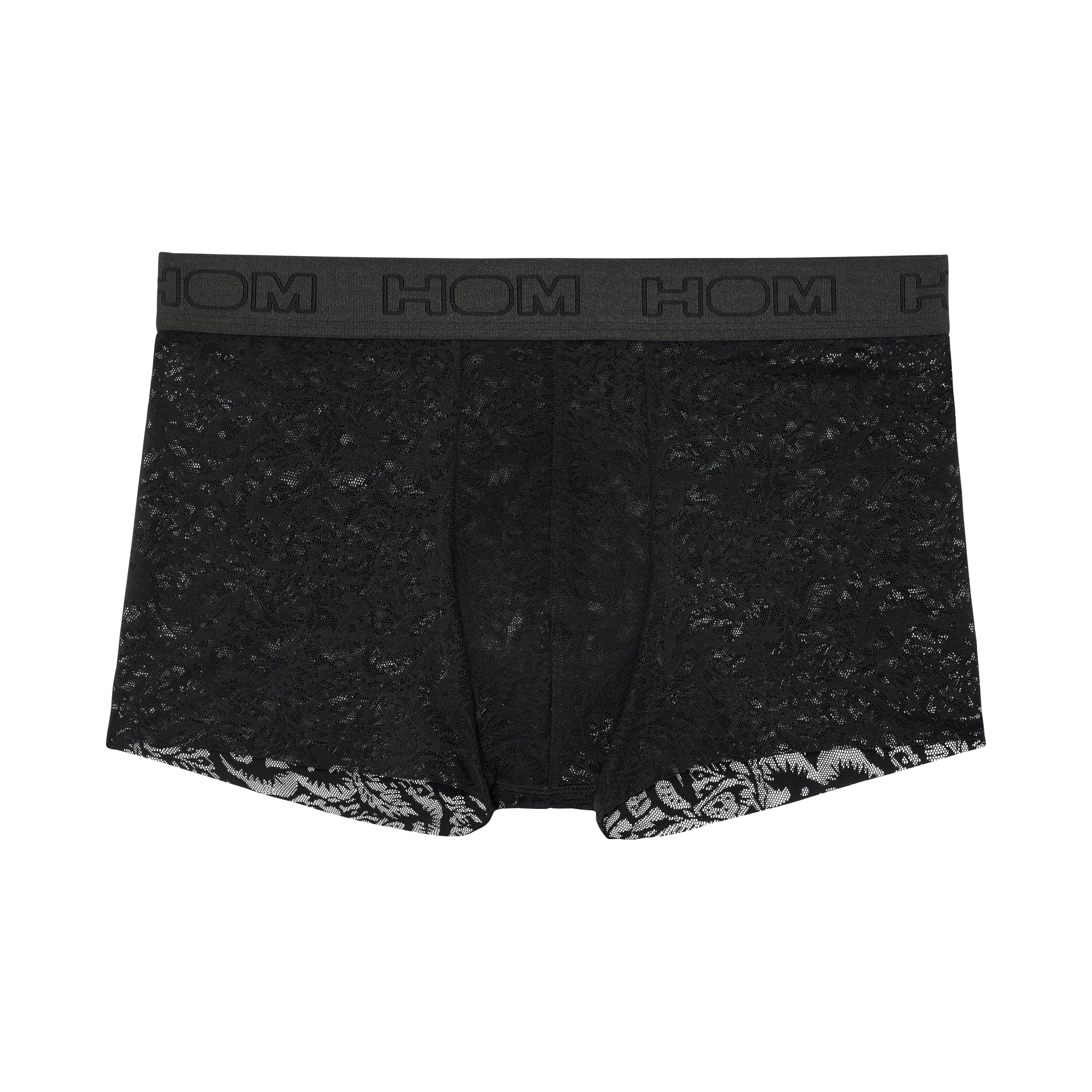 Hom Men's 1 X Black Trunk Trunk Free Cut Lace - Black - Size S