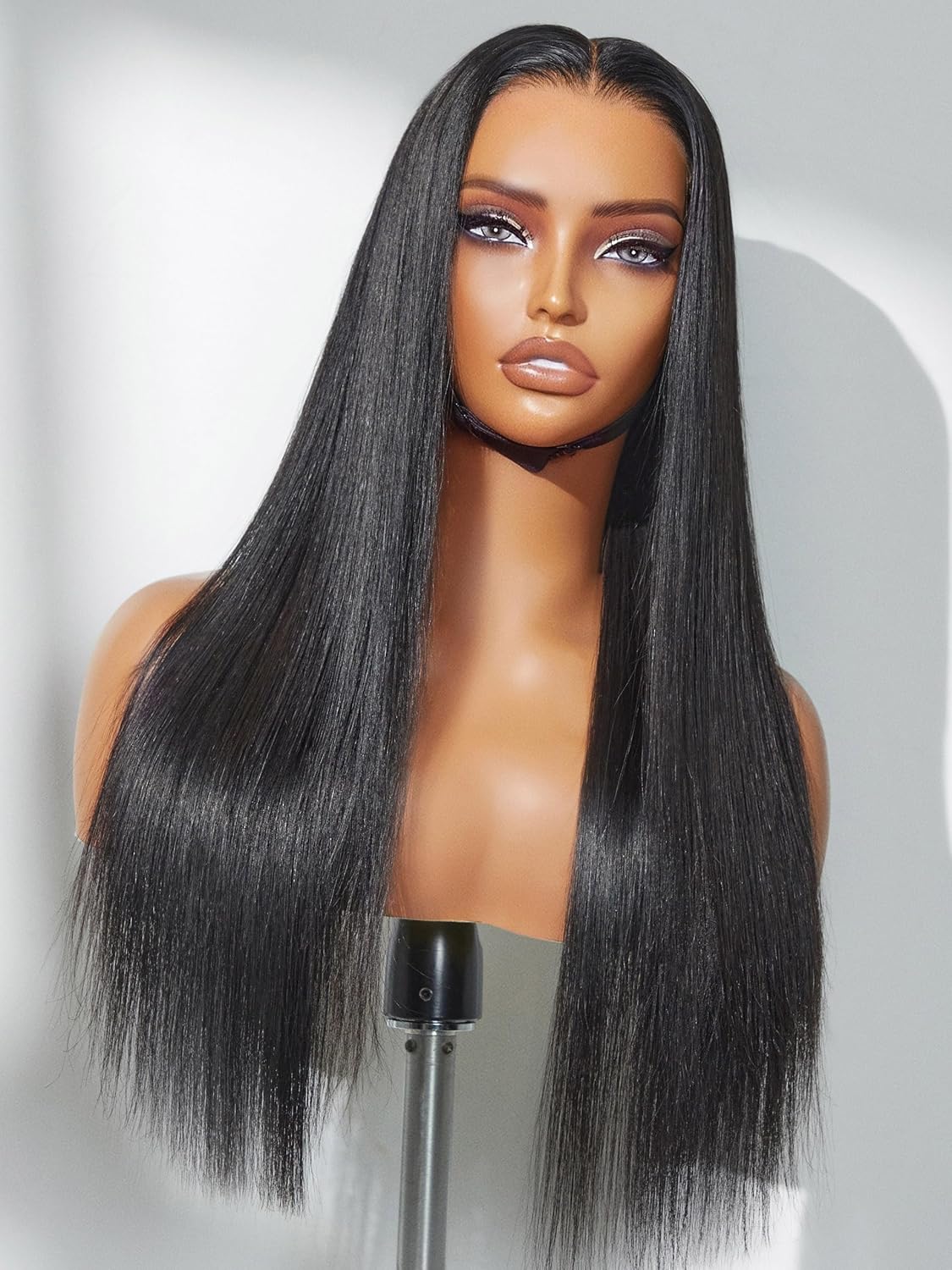 LUVME HAIR All-Day ComfortTM 5x5 Lace Front Wigs Straight Human Hair Glueless Wigs Pre Plucked Pre Cut Long Black Wig Lace Closure Wigs Frontal Wig Human Hair