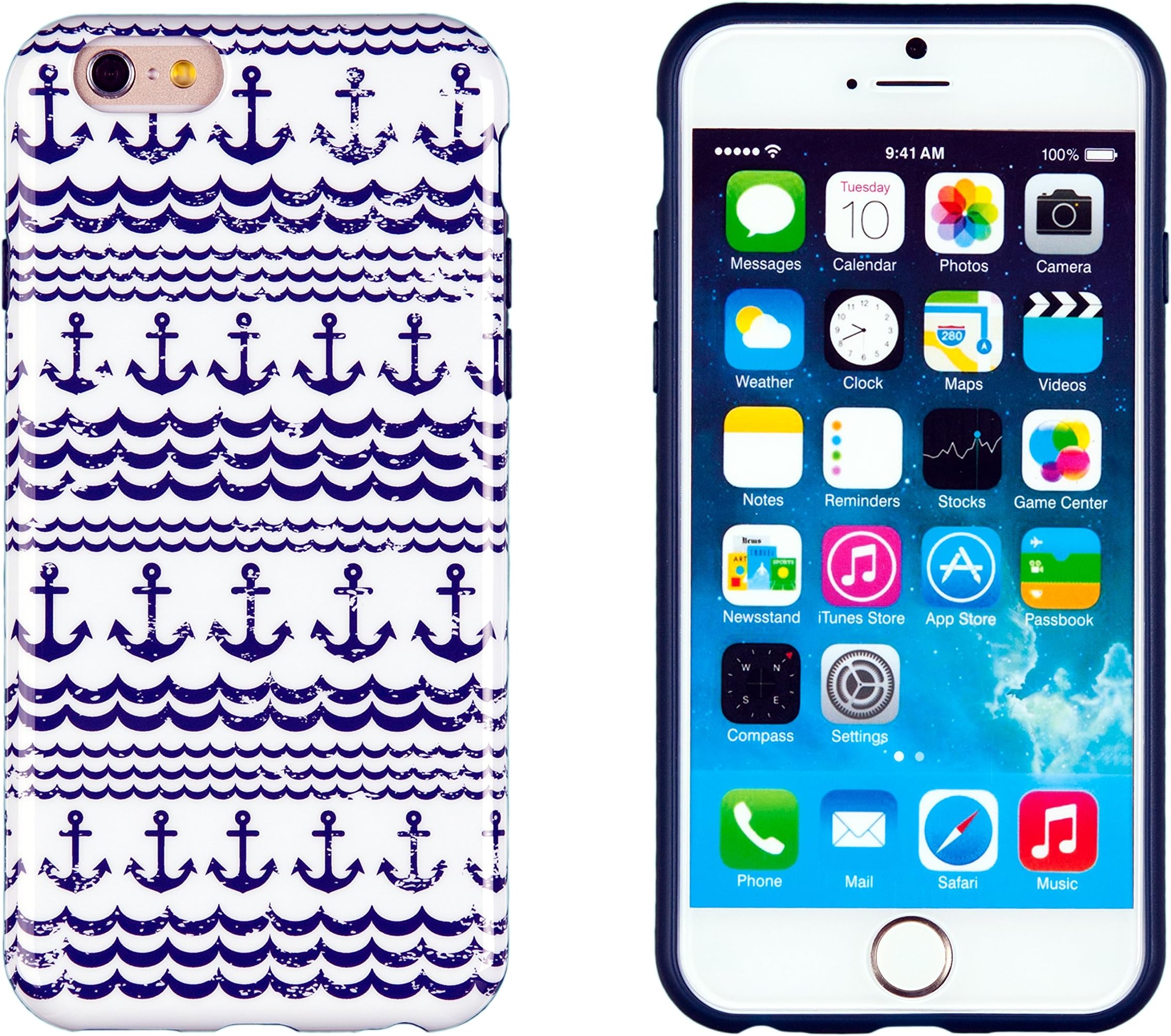 iPhone 6 Plus + Case, DandyCase Perfect Pattern *No Chip/No Peel* Flexible Slim TPU Case Cover for Apple iPhone 6 Plus (5.5" Screen) [Distressed Nautical Anchor]