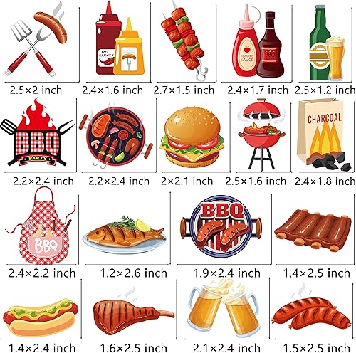 Miniatura 3 de 36 piezas de decoración de cupcakes temáticos de barbacoa temática de tartas para decoración de verano con temática de barbacoa de cumpleaños, baby