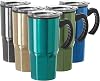 OGGI HEX Stainless Steel Travel Mug - Olive, 18 oz, with acrylic sliding lid and easy grip handle for hot and cold beverages