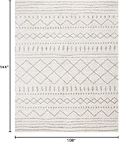 Vista 2 de SAFAVIEH Alfombra 9x12 - Colección Arizona Shag - Grande - Marfil y Beige, Diseño Marroquí Boho, No Desprende Pelo y Fácil de Limpiar, Ideal