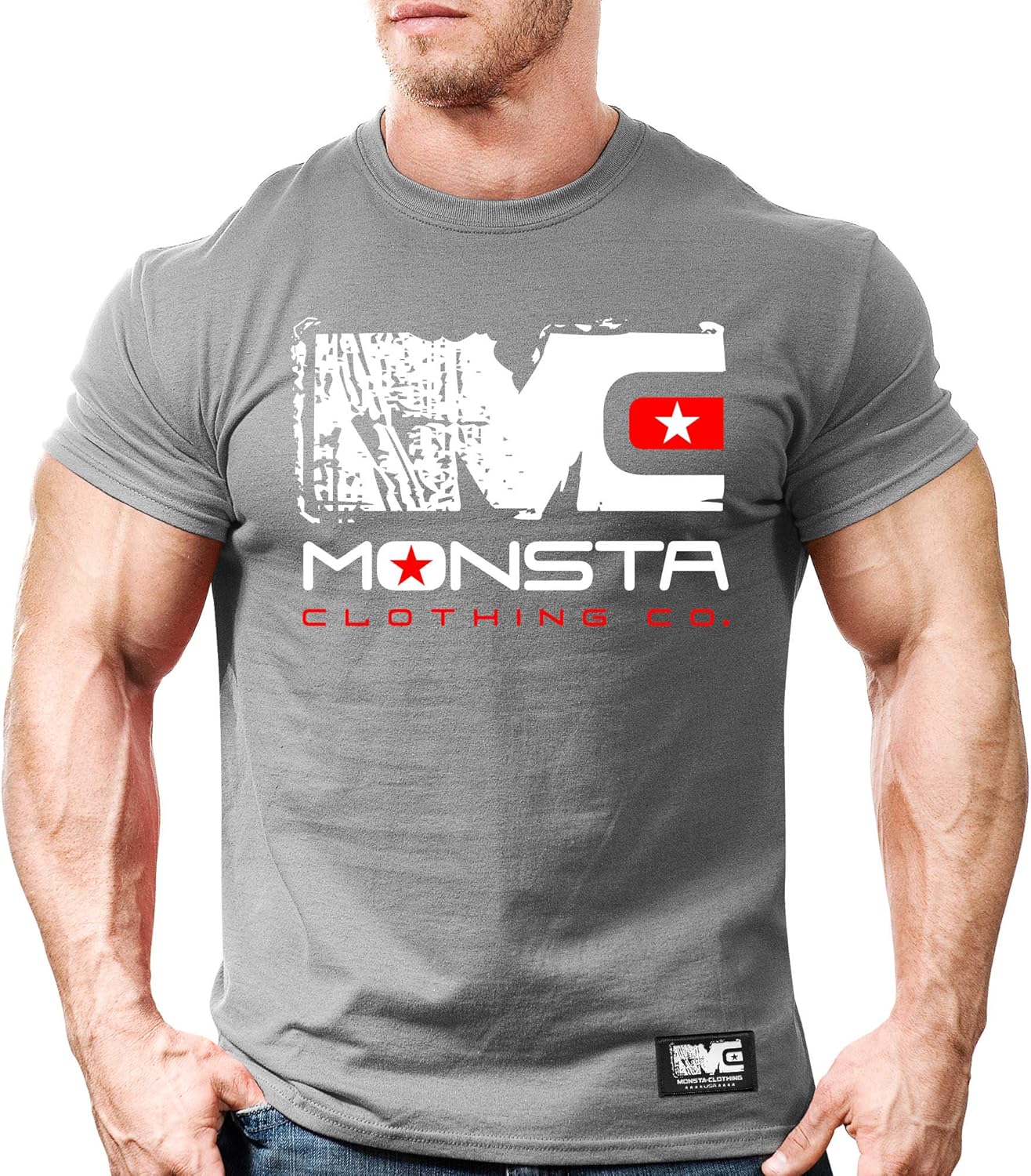 Monsta Clothing Co. Men's Bodybuilding Fitness Workout (MC-Icon-108) Gym T-Shirt