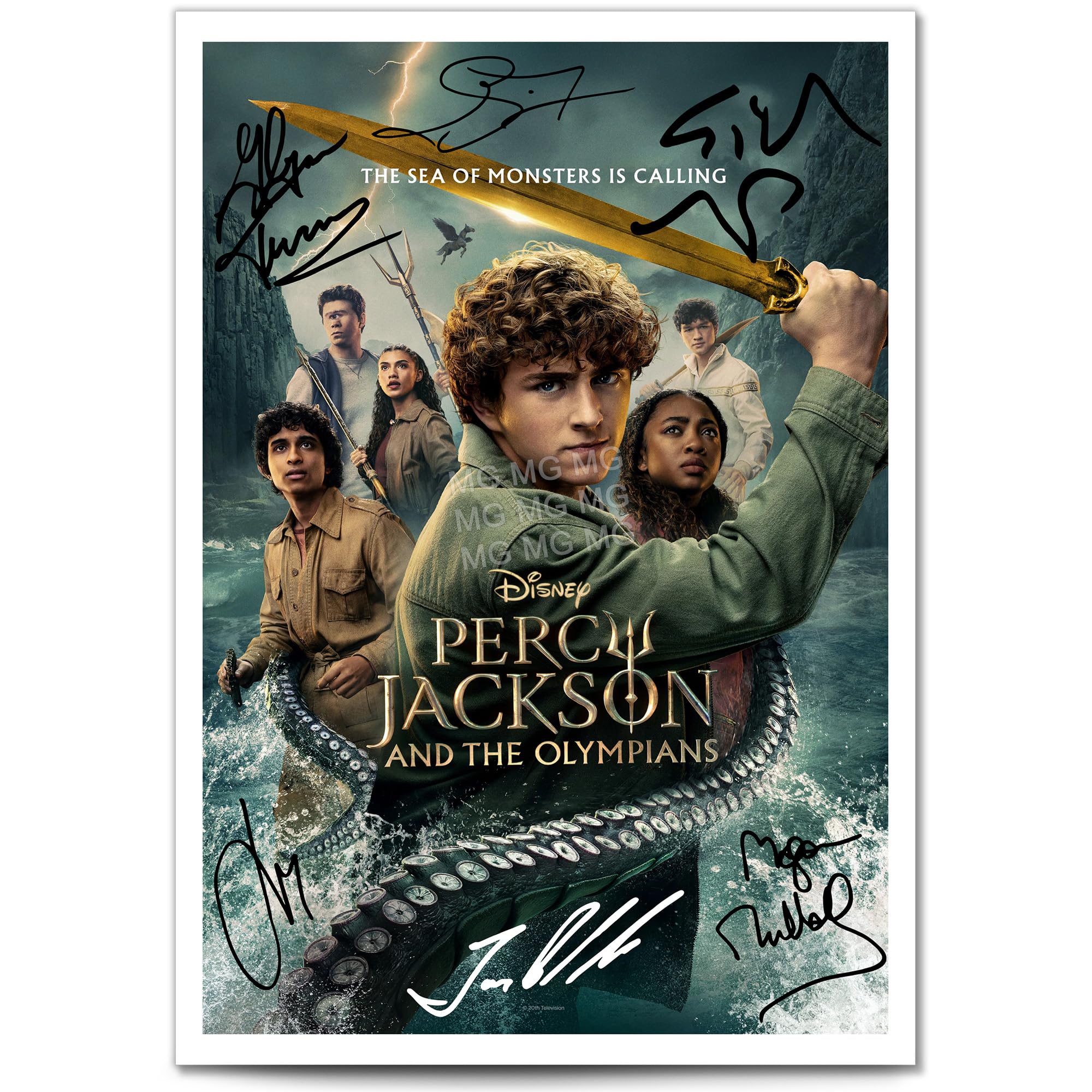 Percy Jackson and the Olympians Cast Signed A4 Poster Photo Print Framed Autograph Gift TV Show Walker Scobell Leah Jeffries Aryan Simhadri (Percy jackson 2, A3 Print (Unframed))