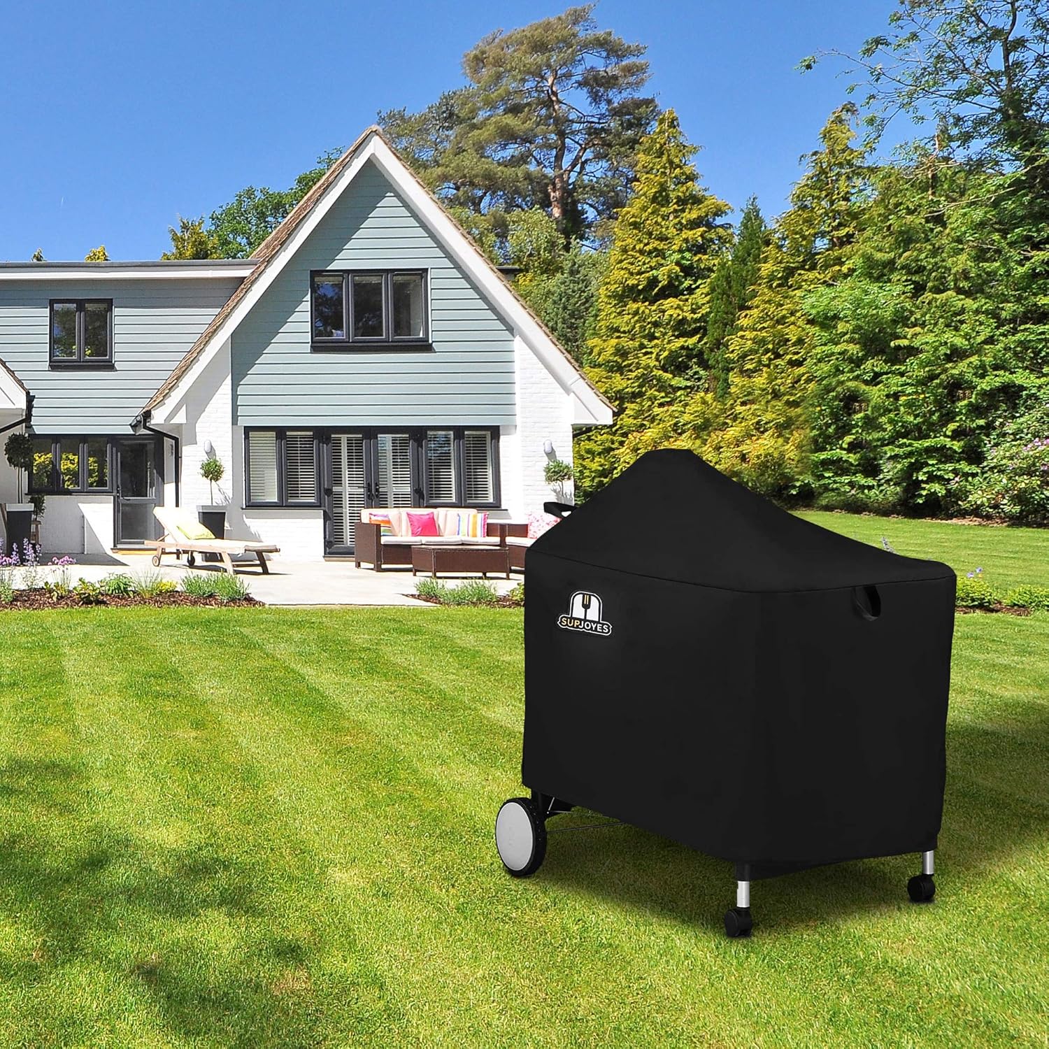 SUPJOYES Grill Cover for Weber Performer Deluxe Charcoal, 22 Inch BBQ Covers, Premium Heavy Duty Waterproof Accessories for Weber 7152 Performer Charcoal Grills with Handles
