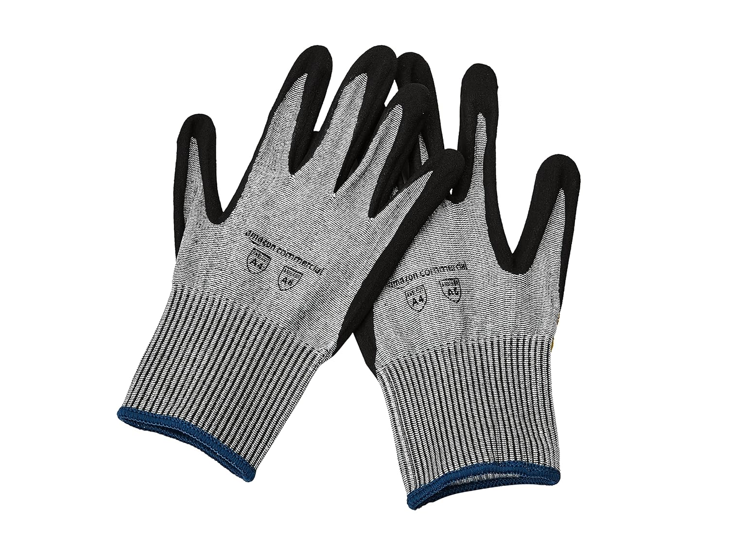 AmazonCommercial 13G HPPE Cut Resistant Liner & Nitrile Gloves (Salt & Pepper/Black), Size XL, 1 Pair
