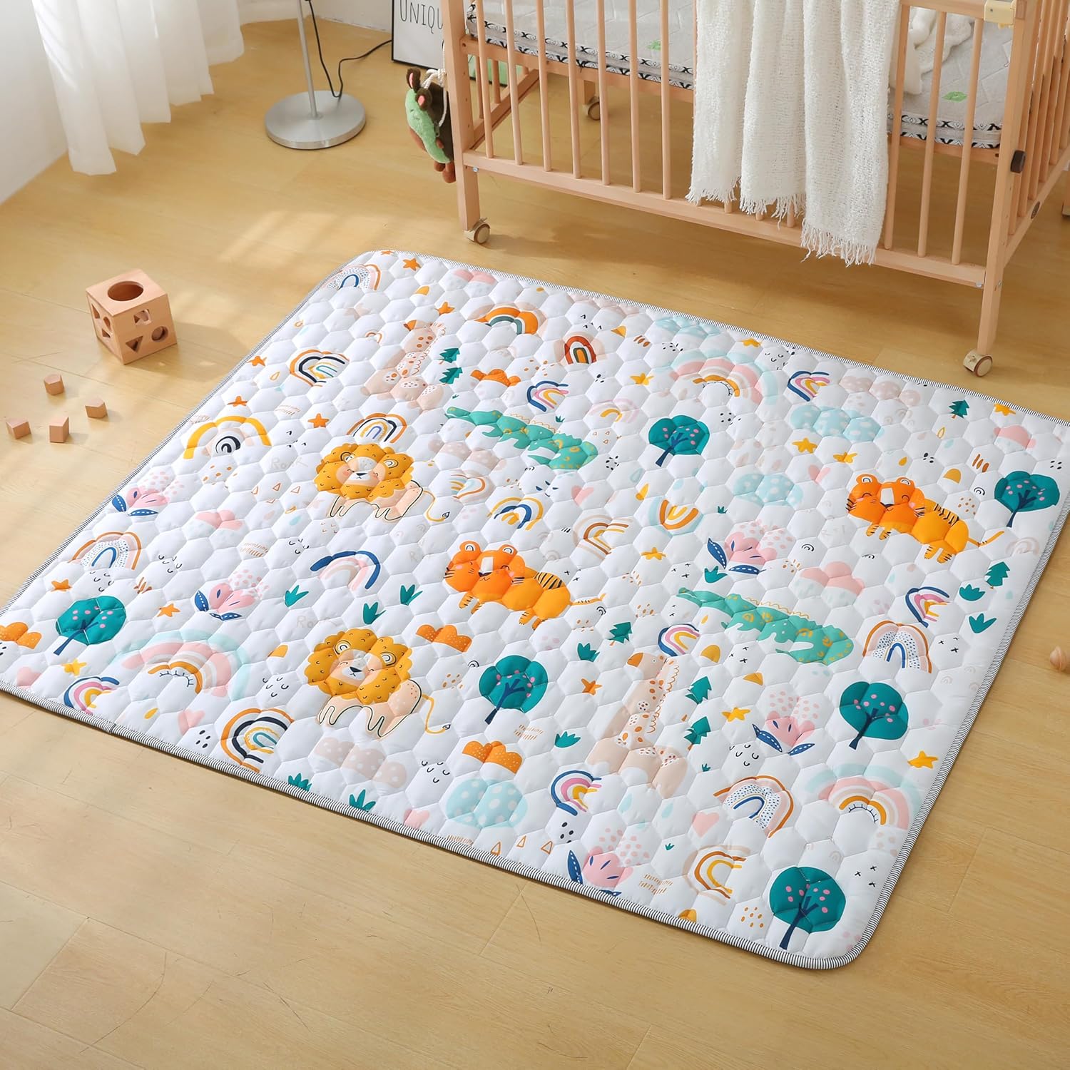 Baby Play Mats for Floor, 71"×59" Playpen Mat, Thick Cushioning Padding Foam Playmat, Washable Crawling Mat for Baby and Toddlers Infants to Play and Learn