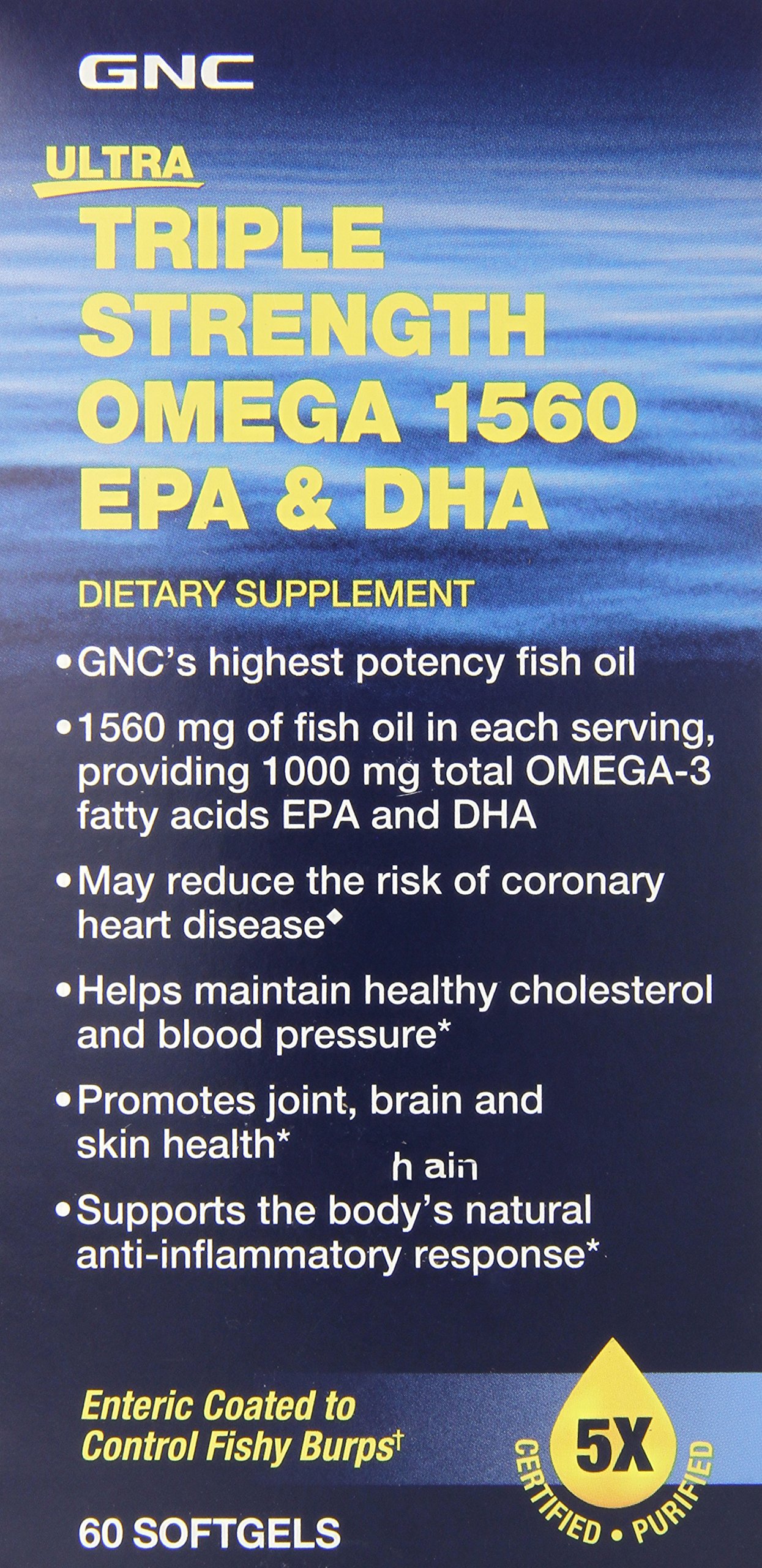 GNC ULTRA TRIPLE STRENGTH OMEGA 1560 EPA \u0026 DHA: Buy Online at Best Price in  UAE - Amazon.ae