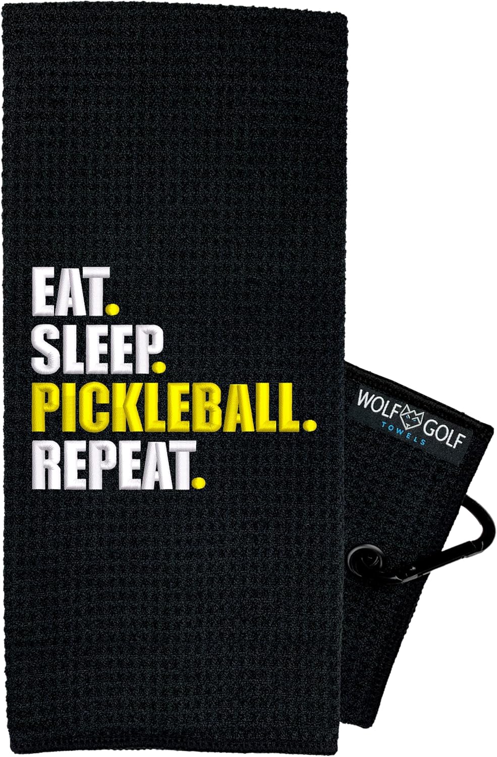 Wolf Golf Towels Pickleball Towel - There’s No Crying in Pickleball Towel - Pickleball Gift - Embroidered Funny Pickleball Towel - Pickleball Gear Retirement Gift No Crying - Black