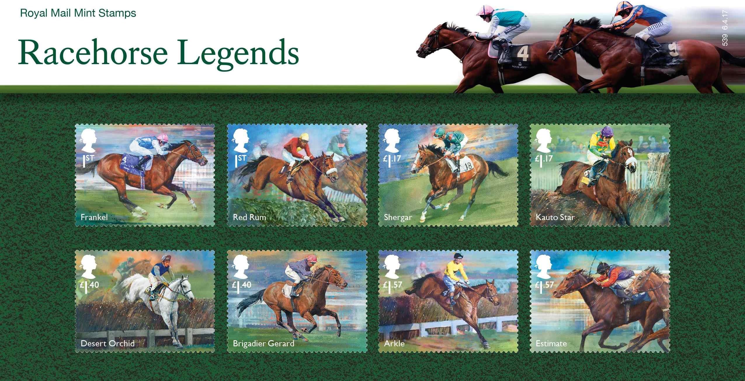 2017 Racehorse Legends Stamps in a Presentation Pack PP511 (Printed no. 539) - Royal Mail Mint Stamps
