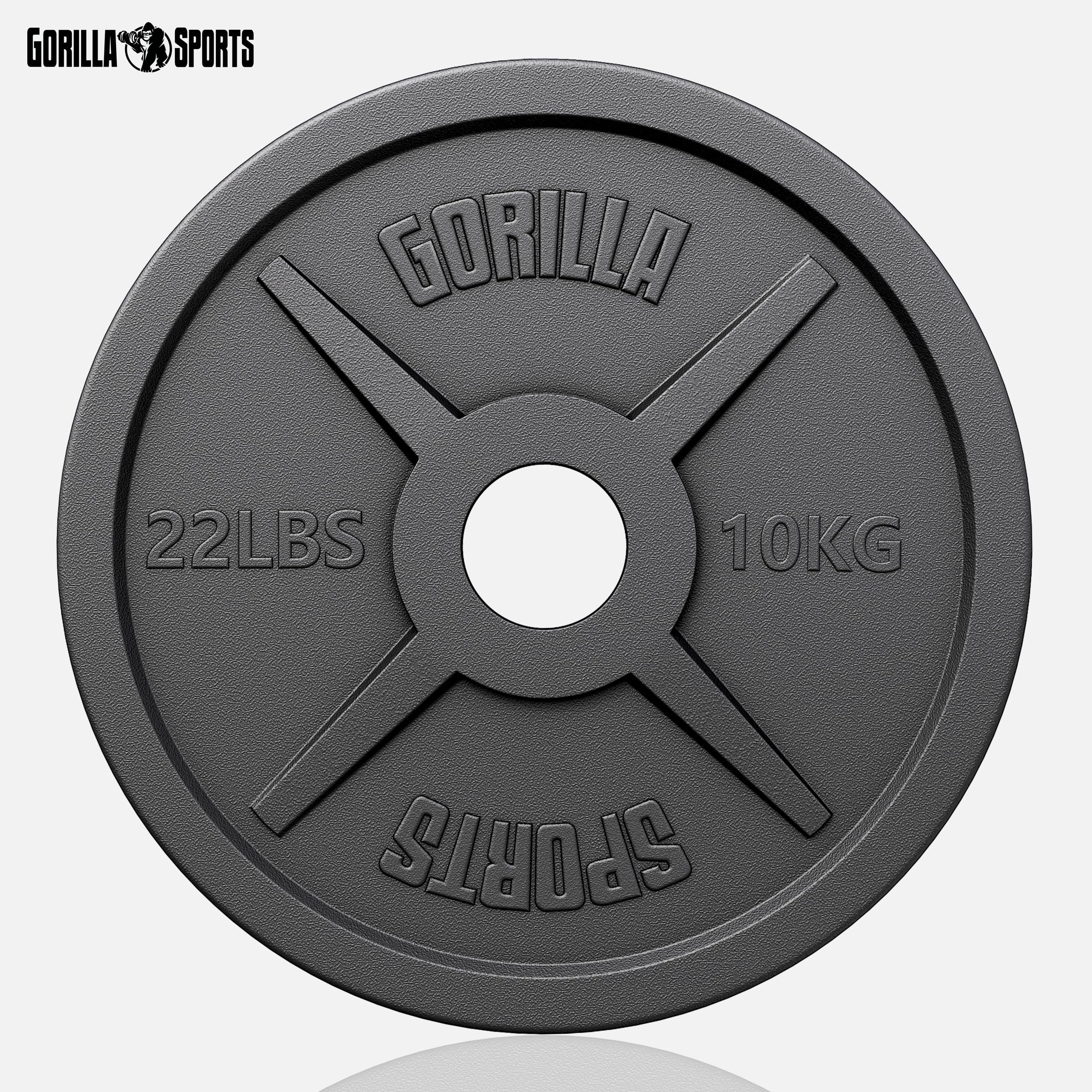 Gorilla Sports® Poids Musculation - Jeu de Disque Olympique 30 kg, Ø 50/51 mm, Disque en Fonte, Bords Arrondis - Haltere Musculation, Sport Maison, Accessoire