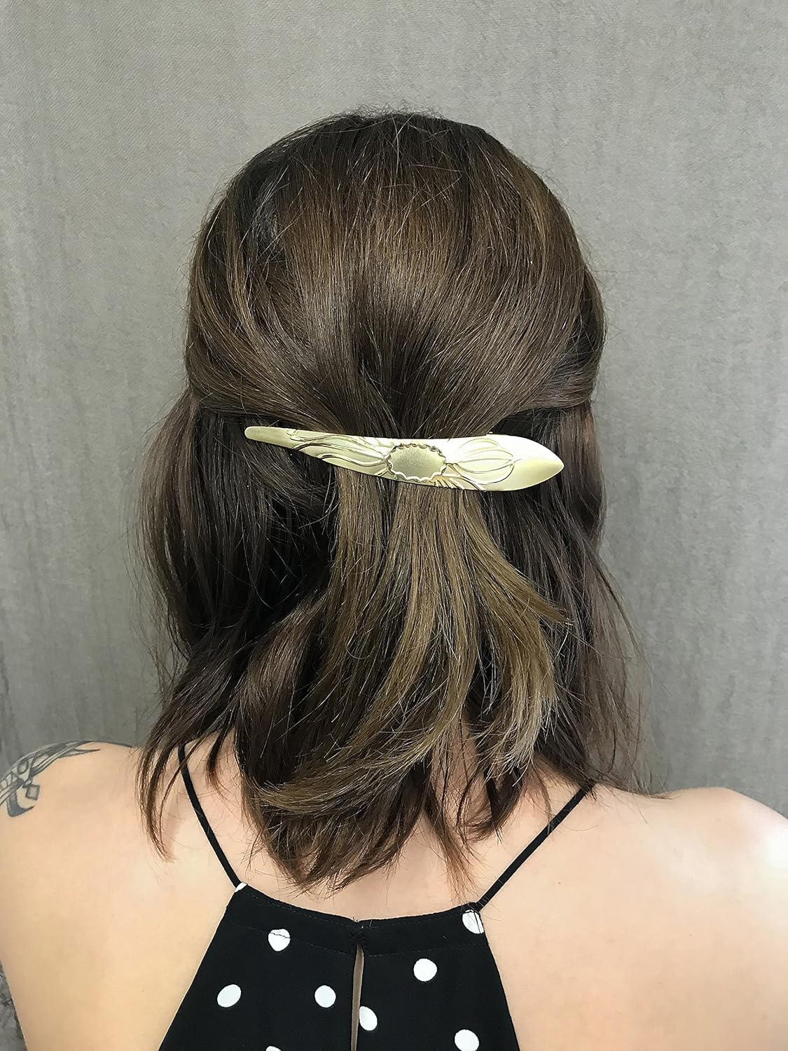 Ficcare Maximas Hair Clip in Lotus 2-Tone in Gold Plated Medium