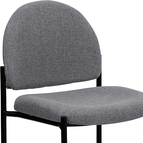 Miniatura 6 de Flash Furniture Tania Comfort Silla de recepción lateral de acero apilable de tela gris