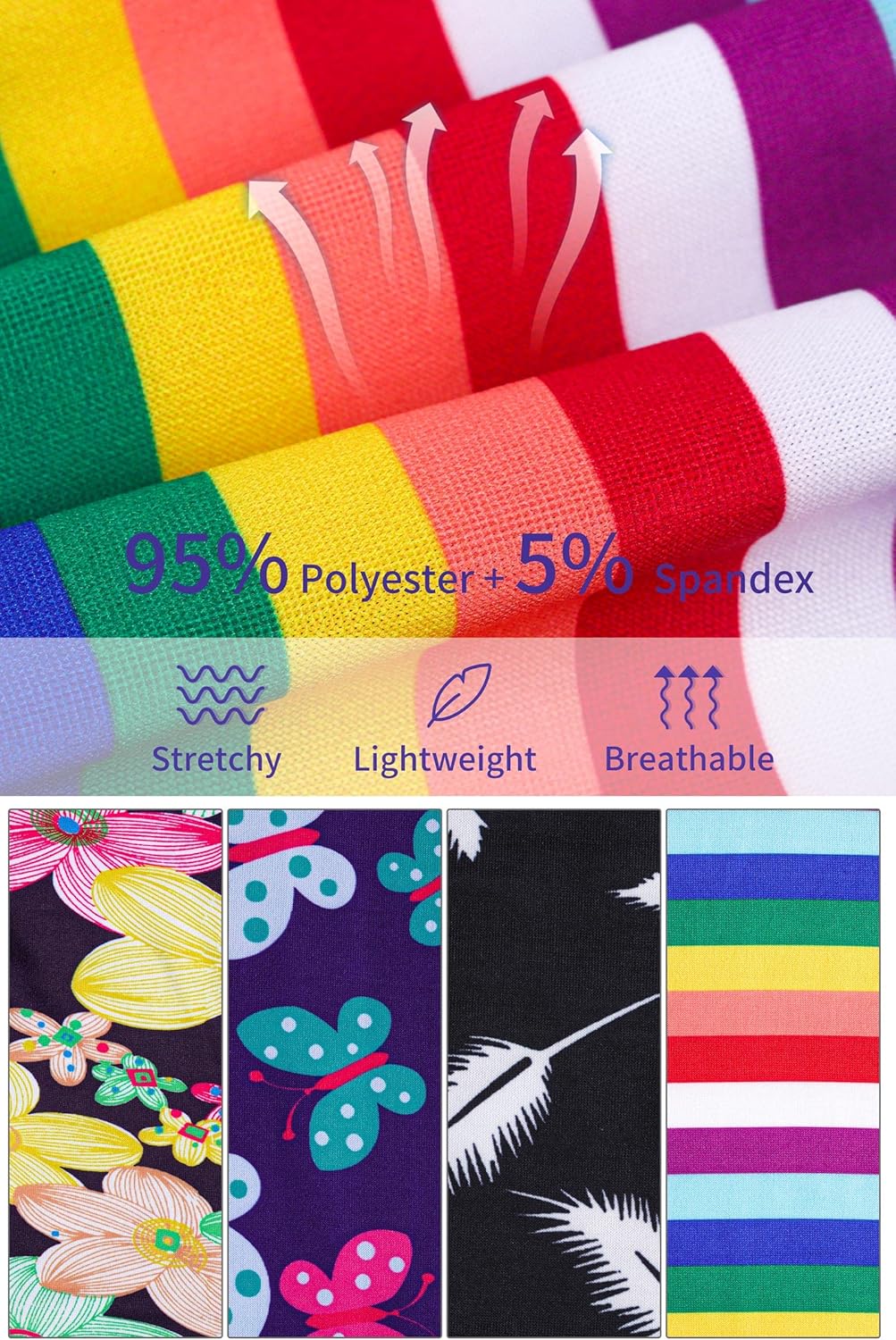 TODDOR 4 Pack Girls Printed Leggings Multipack Girls Stretchy Tights Athletic Leggings Kids Printed Pants 6-12 Years - Image 3