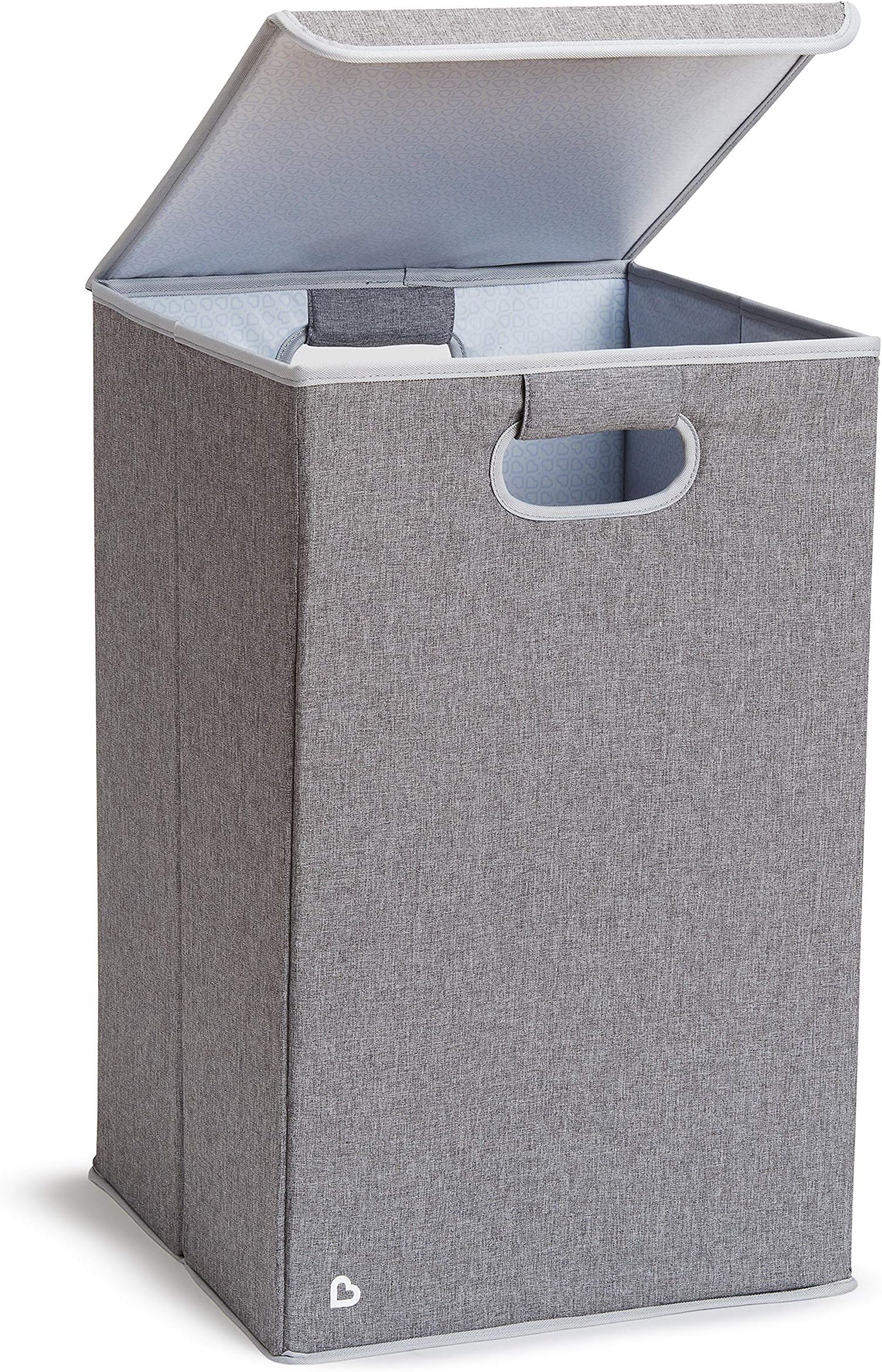 Munchkin Laundry Hamper for Baby and Kids, Collapsible Nursery Organizer with Lid, Grey