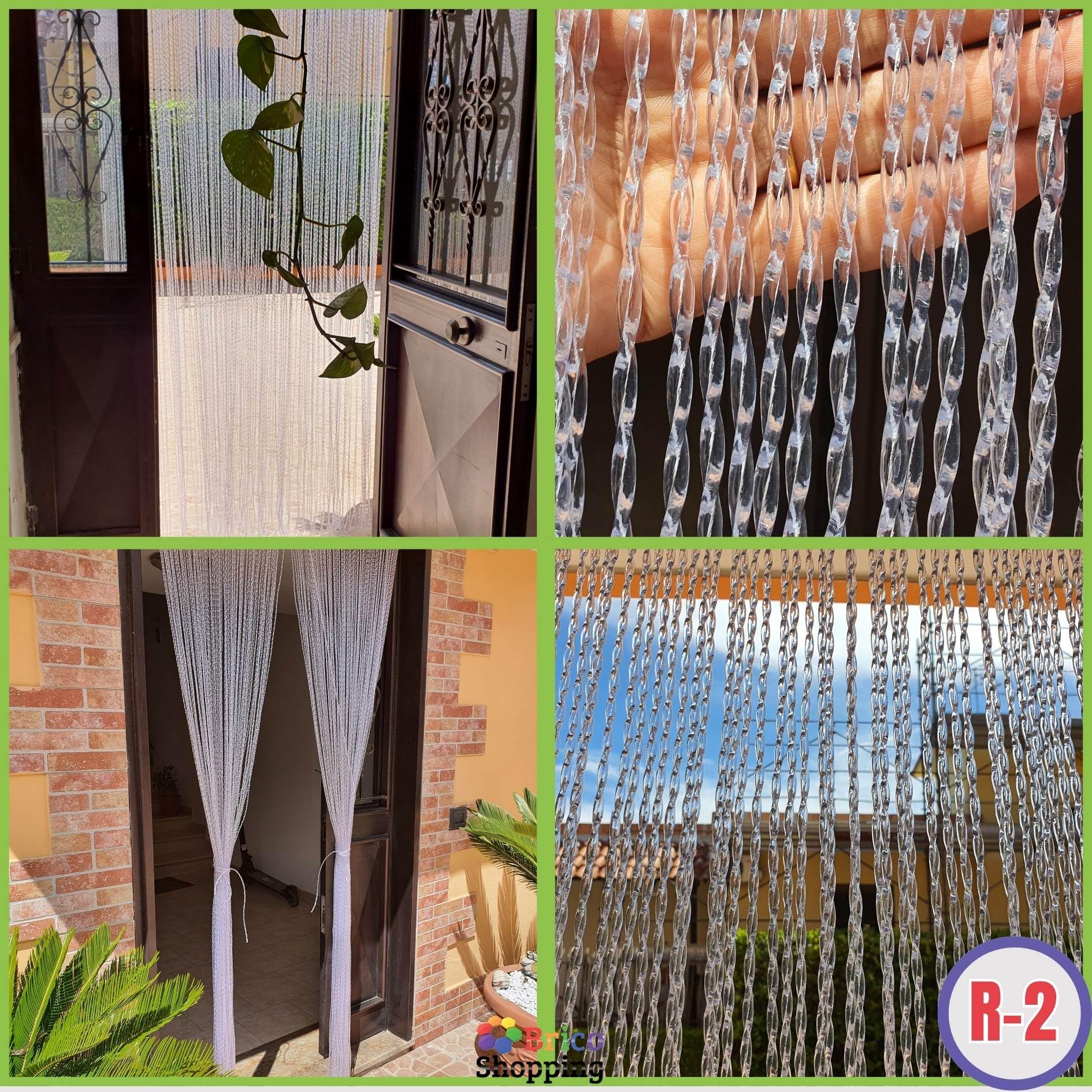 BricoShopping® Tenda MOSCHIERA Mod.R a fili in pvc regolabile Zanzariera per porta finestra esterna ingresso balcone camper ANTIMOSCHE anti insetti MOSCHE ombreggiante