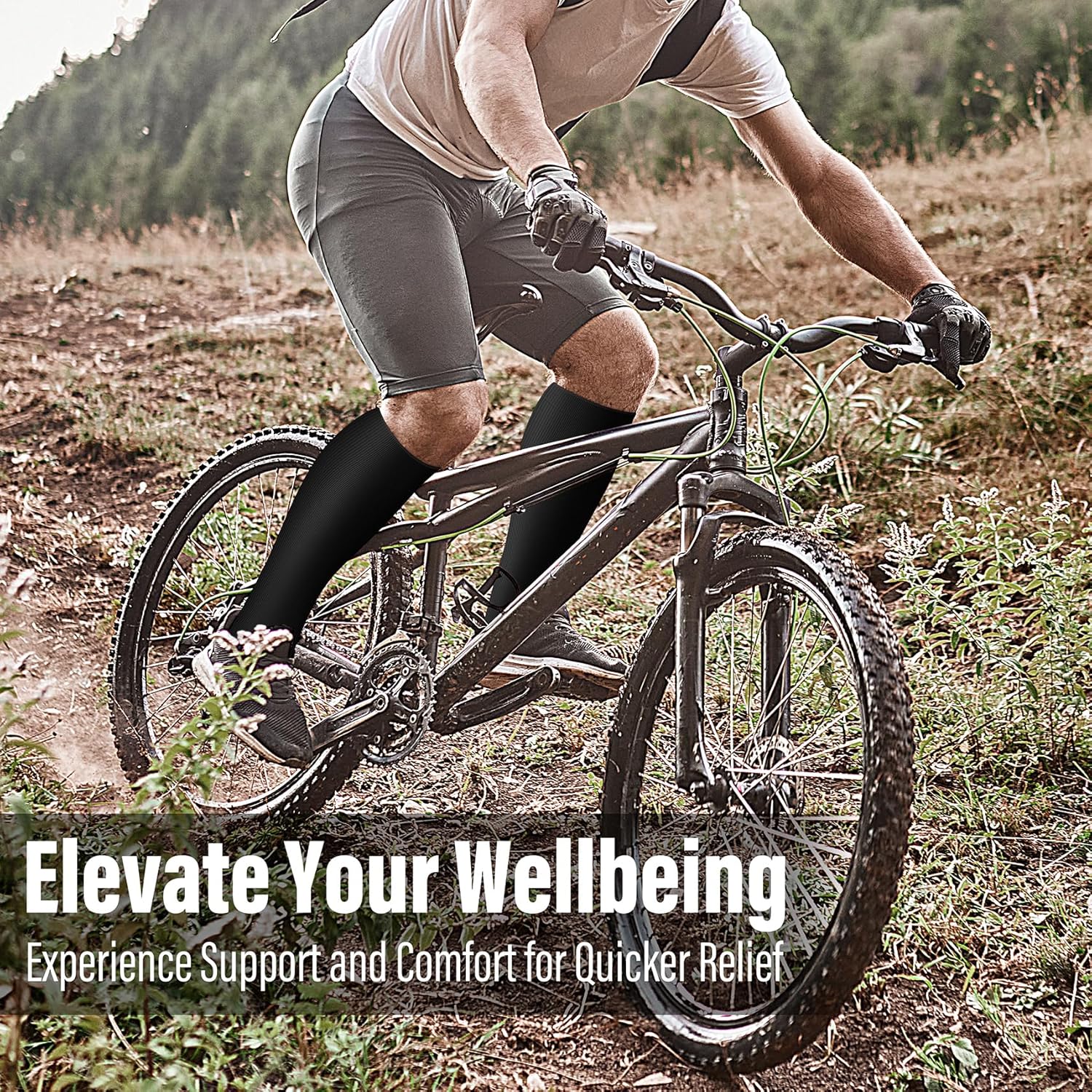 WITHYOU 3 Pairs Compression Socks for Women & Men 15-20 mmHg,Best Support for Nurses Running Hiking - Image 4