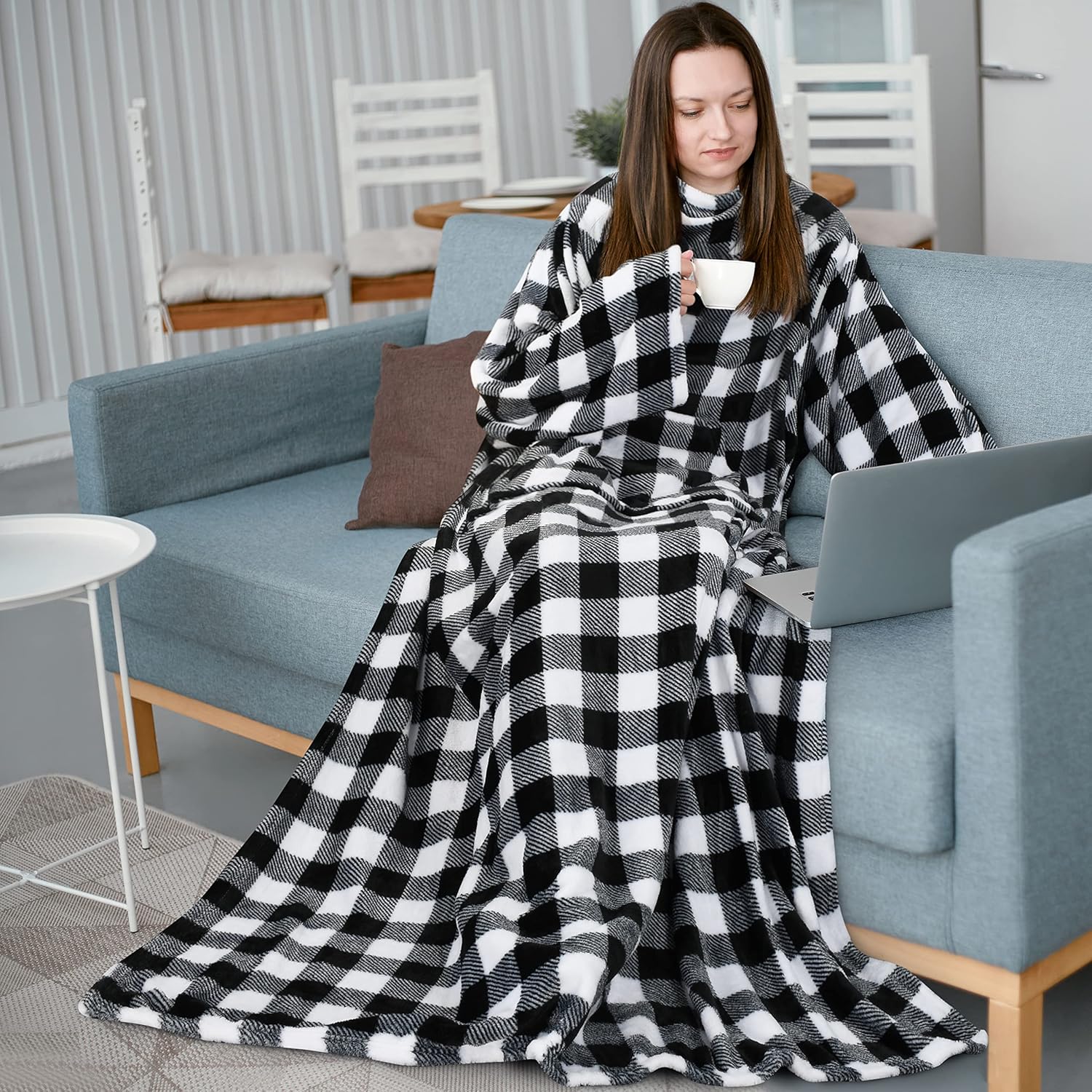 Catalonia Classic Fleece Wearable Blanket with Long Sleeves