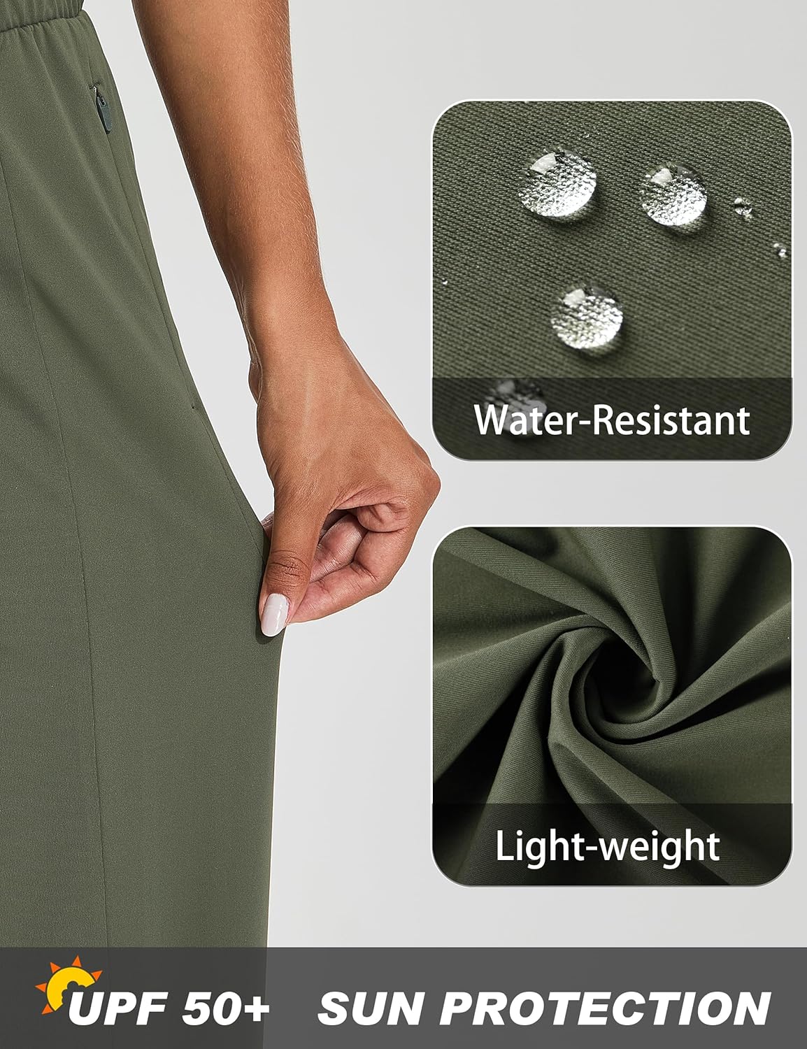 Women's Wide Leg Golf Dress Pants 27"/29"/31" Flowy Travel Work Slacks Trousers UPF 50+ Business Casual Outfits Palazzo Pants - Image 4
