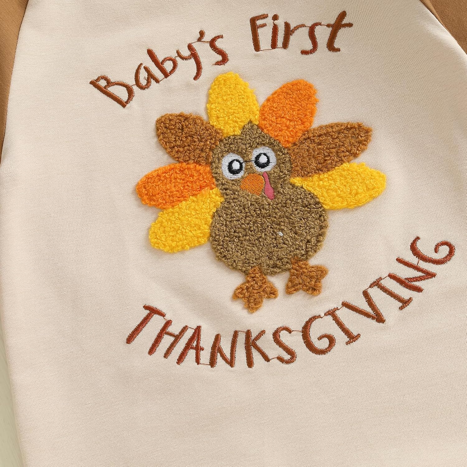 Kuriozud Newborn Baby Boy Thanksgiving Outfit Little Turkey Romper Long Sleeve Jumpsuit Infant Boy Fall Clothes - Image 6