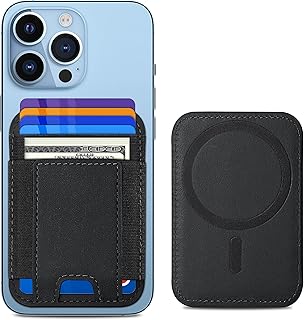 Upgraded Magnetic Wallet, Magsafe Wallet for Apple iPhone 15/14/13/12 Series, Leather Wallet for Magsafe, Magnetic Phone Wallet for iPhone 15/14/13/12 Series, Hold 7 Cards, Black-2