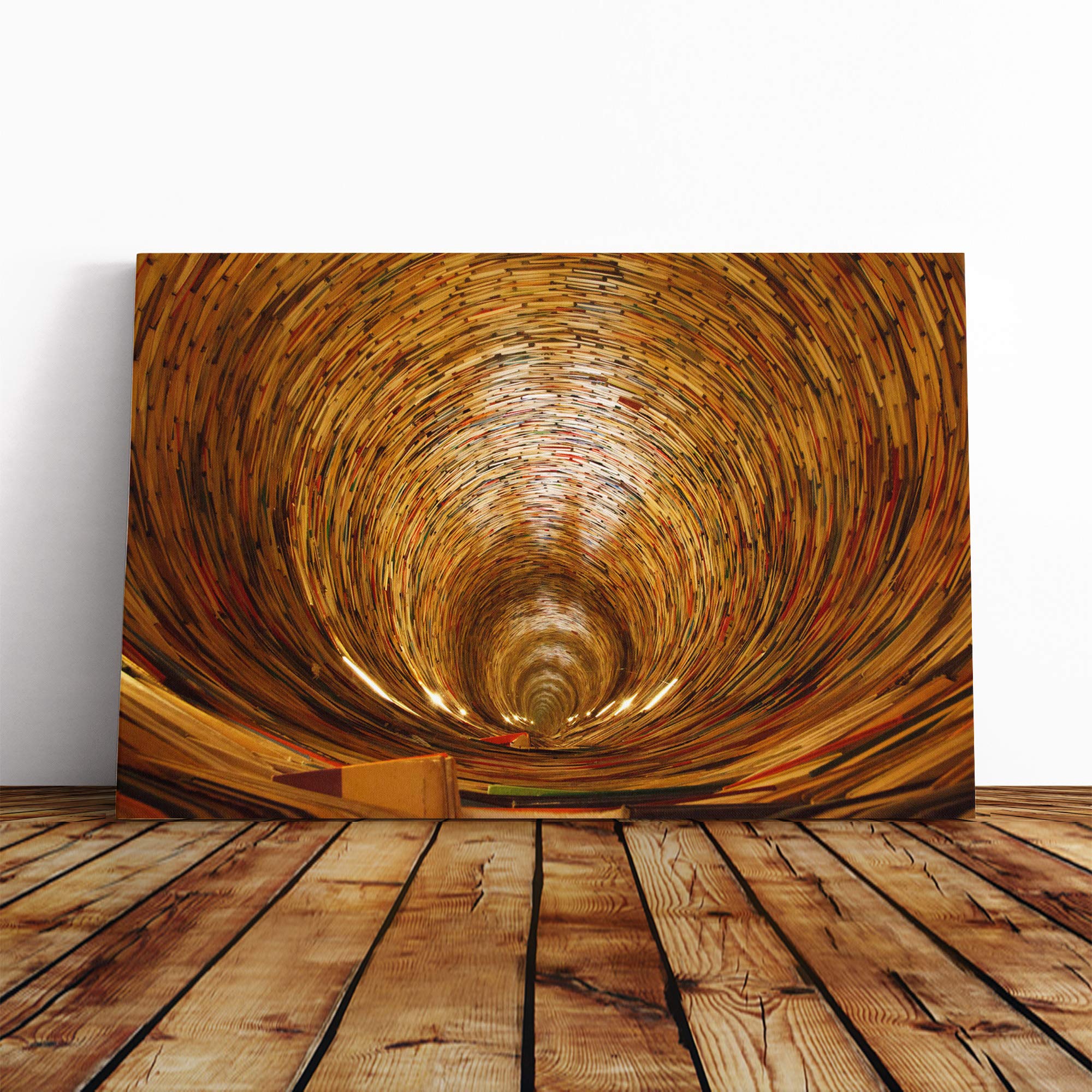 Prague Book Tunnel (2) Canvas Print | Gallery Wrapped 30mm Frame Wall Art | 24x16 inches | Ready to Hang | Modern Picture | Living Room Bedroom Lounge Office