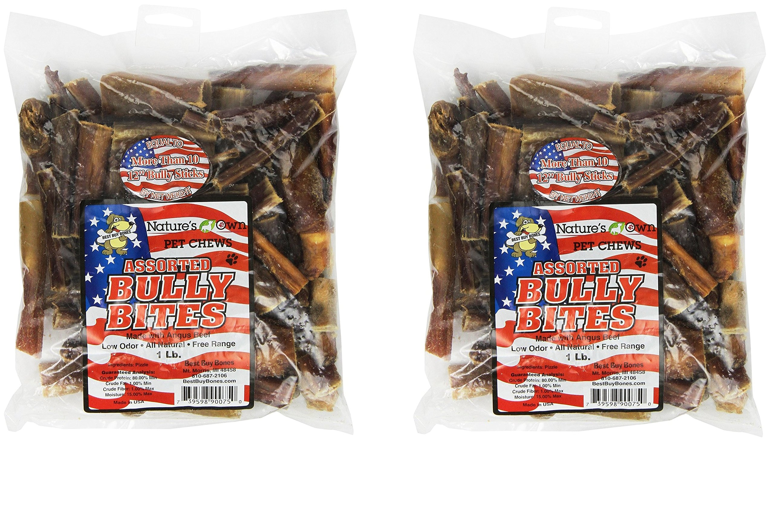 Best Buy Bones (2 Pack), Bully Bites, 1 Pound Bags
