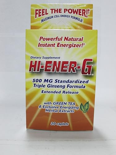 Windmill Health Products Hi-Ener-G - Cápsulas de suplemento de ginseng triple, 500 mg, paquetes de 20 unidades (paquete de 3)