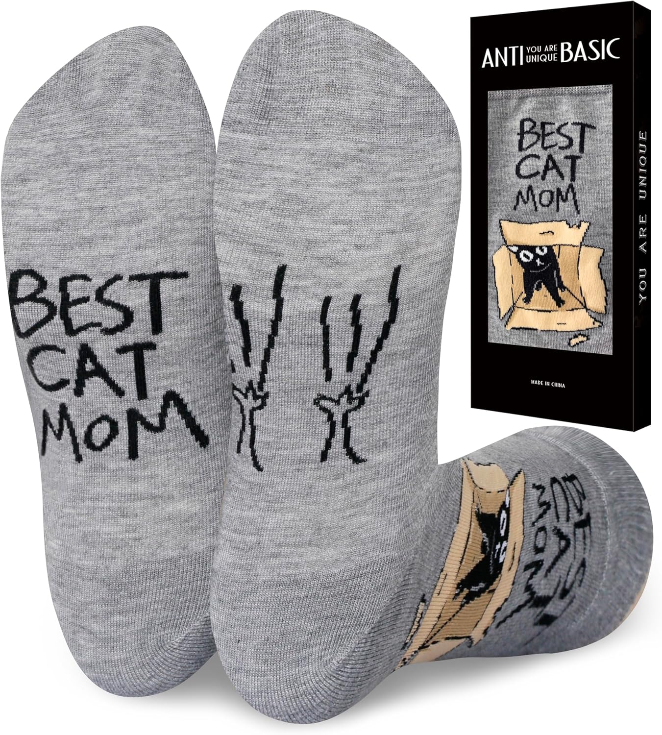 ANTI BASIC Novelty Cat Socks Gift for Women(fits Women shoe size 6-12) - Image 4