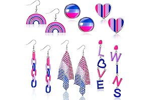 Pride Rainbow Earrings 6 Pairs - Bi Pride Support Jewelry