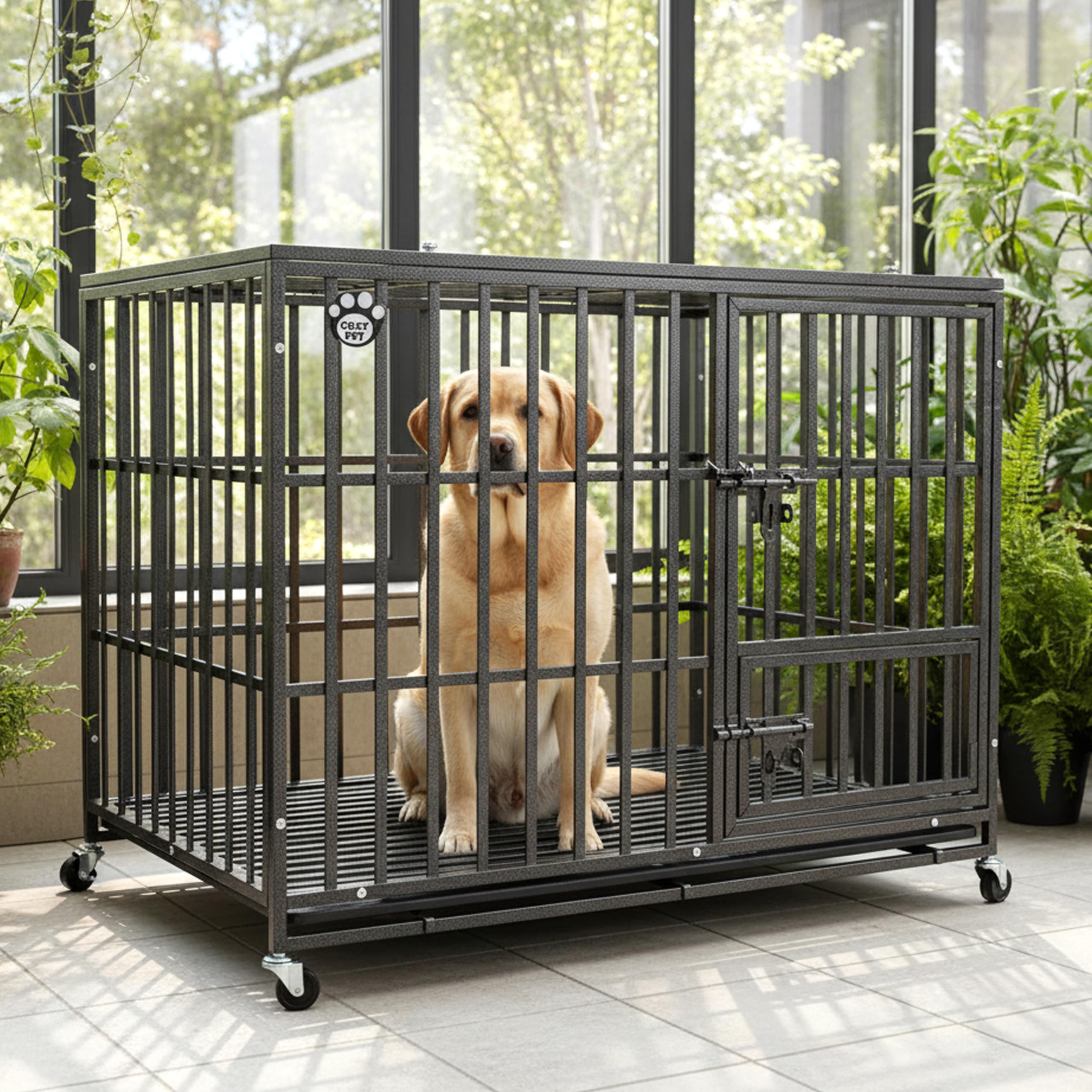 Heavy Duty Dog Cage 42" L By Cozy Pet Steel Crate Vet Groomers Commercial Use Kennel HDDC02