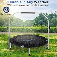 Vista 4 de SereneLife 40" Foldable Mini Trampoline for Adults - Compact Fitness Rebounder with Adjustable Foam Handle, Exercise Trampoline with Max Load