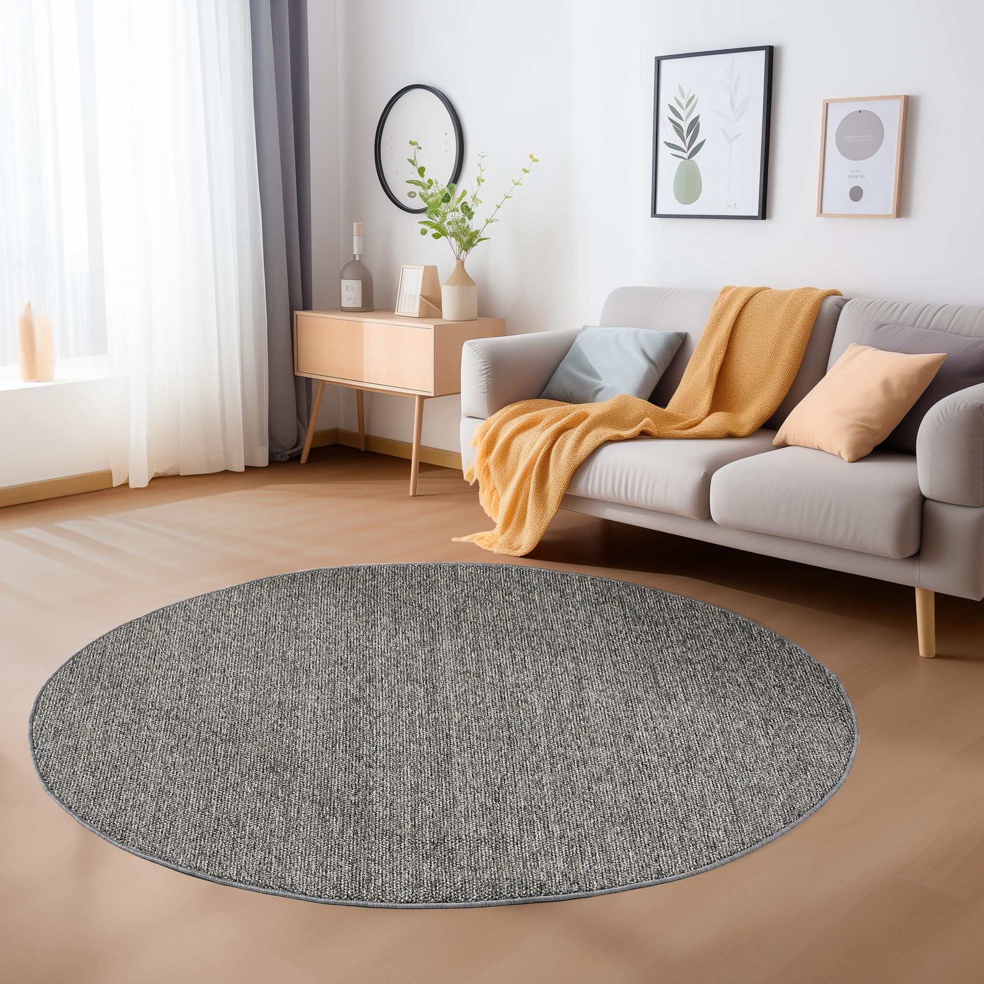 Carpetsale24 Teppich Wohnzimmer Einfarbig Schlingenflor, Weich & Pflegeleicht, Modernes Uni Design, Für Schlafzimmer Flur Büro, In Rund & Rechteckig, Verschiedene Größen