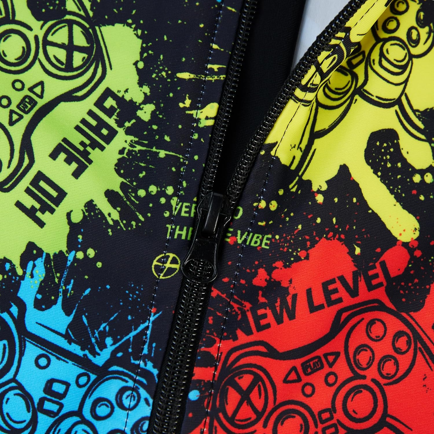 Boys UPF 50+ One-Piece Rash Guard Swimsuit Artist Print Zip-Front Sunsuit - Image 3