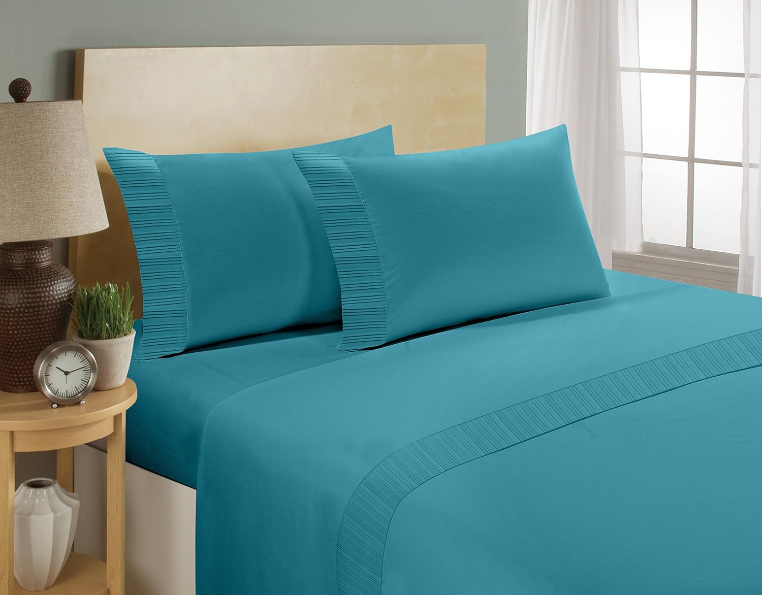 Chamberlain London 1800 Series Egyptian Comfort Easy Care Wrinkle Resistant Sheet Set (Twin, Gray)