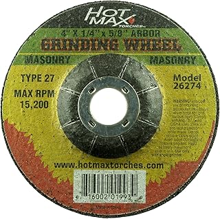 Hot Max 26274 4-Inch x 1/4-Inch x 5/8-Inch Masonry Grinding Wheel
