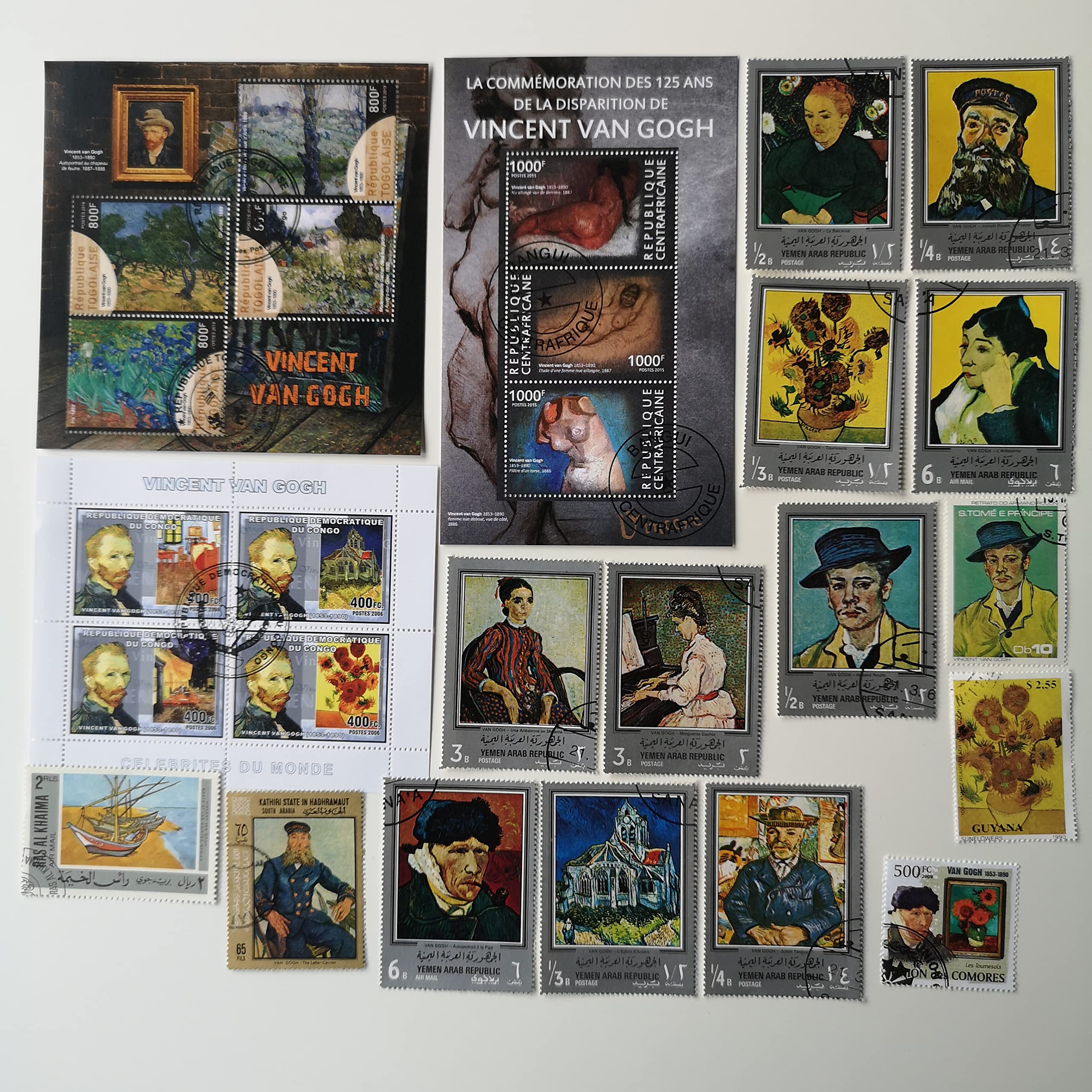 Van Gogh Postage Stamps Collection - 25 Different (Stamps for Collectors)