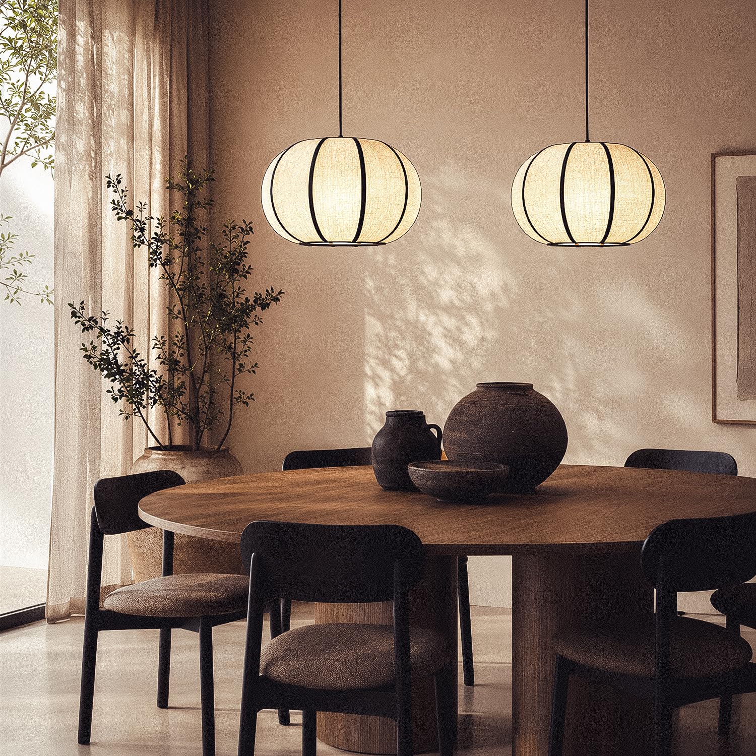 LEDKIA LIGHTING Lámpara Colgante Lino Gabriela Beige E27
