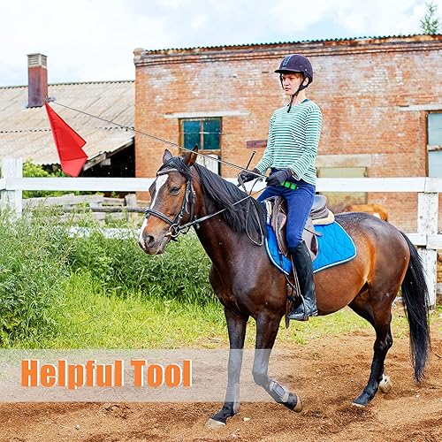 Miniatura 6 de 5 banderas de entrenamiento de caballos y poste telescópico de 55 pulgadas con gancho para lanzarse, bandera retráctil de equipo de entrenamiento de