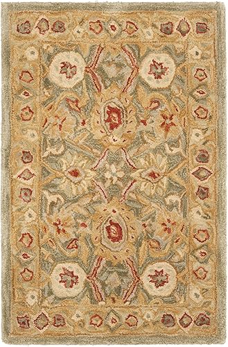 Miniatura 8 de SAFAVIEH Anatolia Collection AN516B - Alfombra de lana oriental tradicional hecha a mano 9 x 12 pies color gris y beige salvia