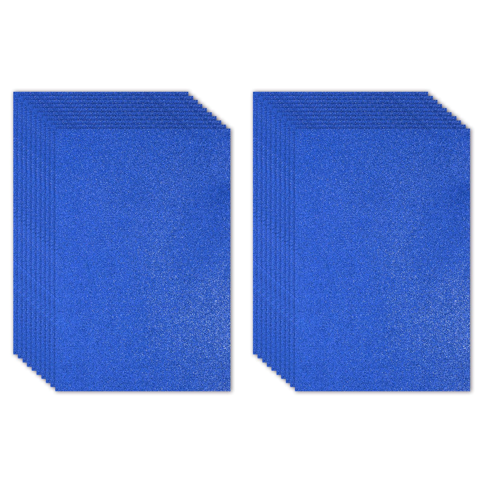 PATIKIL Dark Blue Shiny EVA Glitter Foam Sheet 11 x 8 Inch 2mm Thick with Back Adhesive Sparkle EVA Glitter Felt for Crafts DIY Project, 20 Pcs