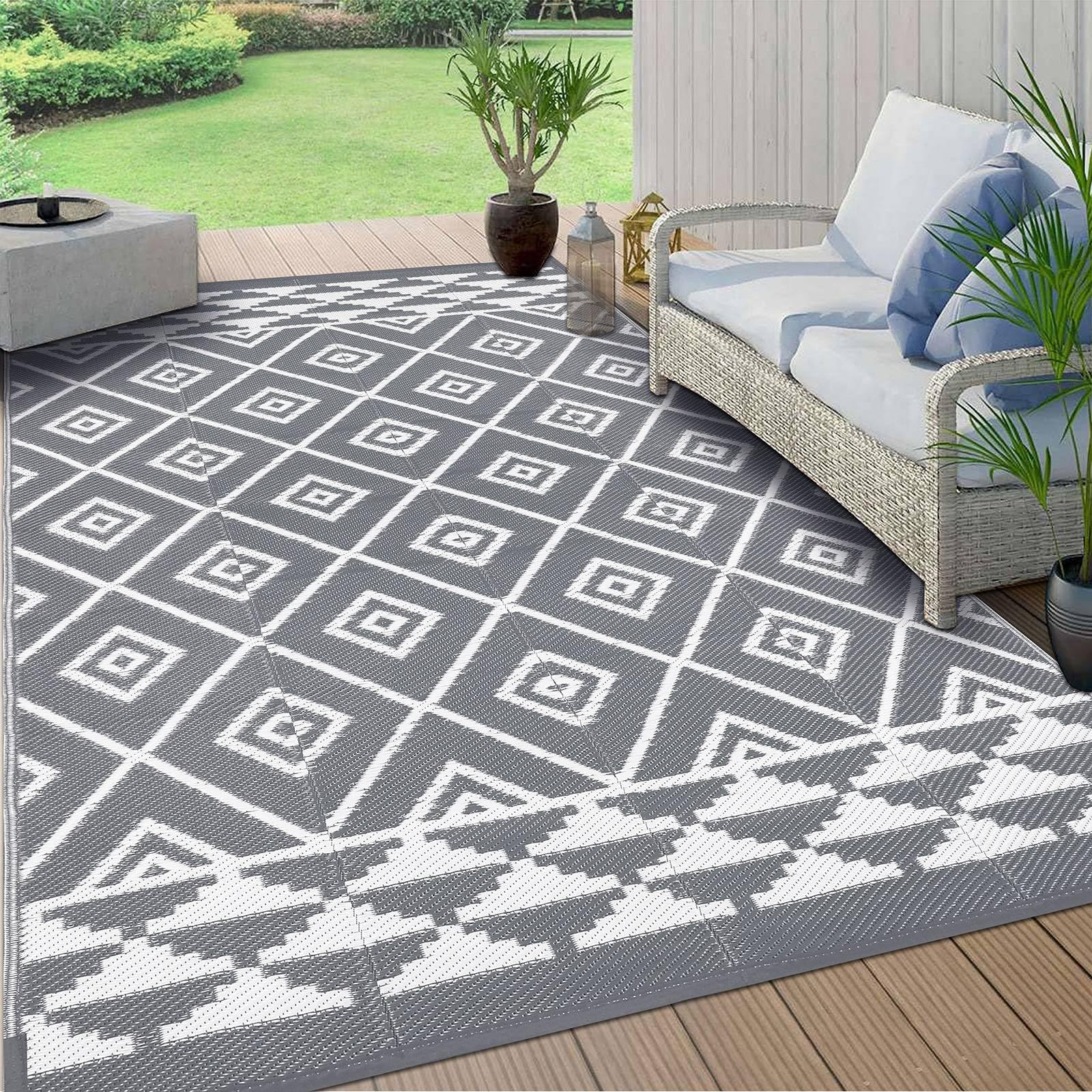 SHACOS Outdoor tapijten voor terrassen waterdicht 150 x 240 cm
