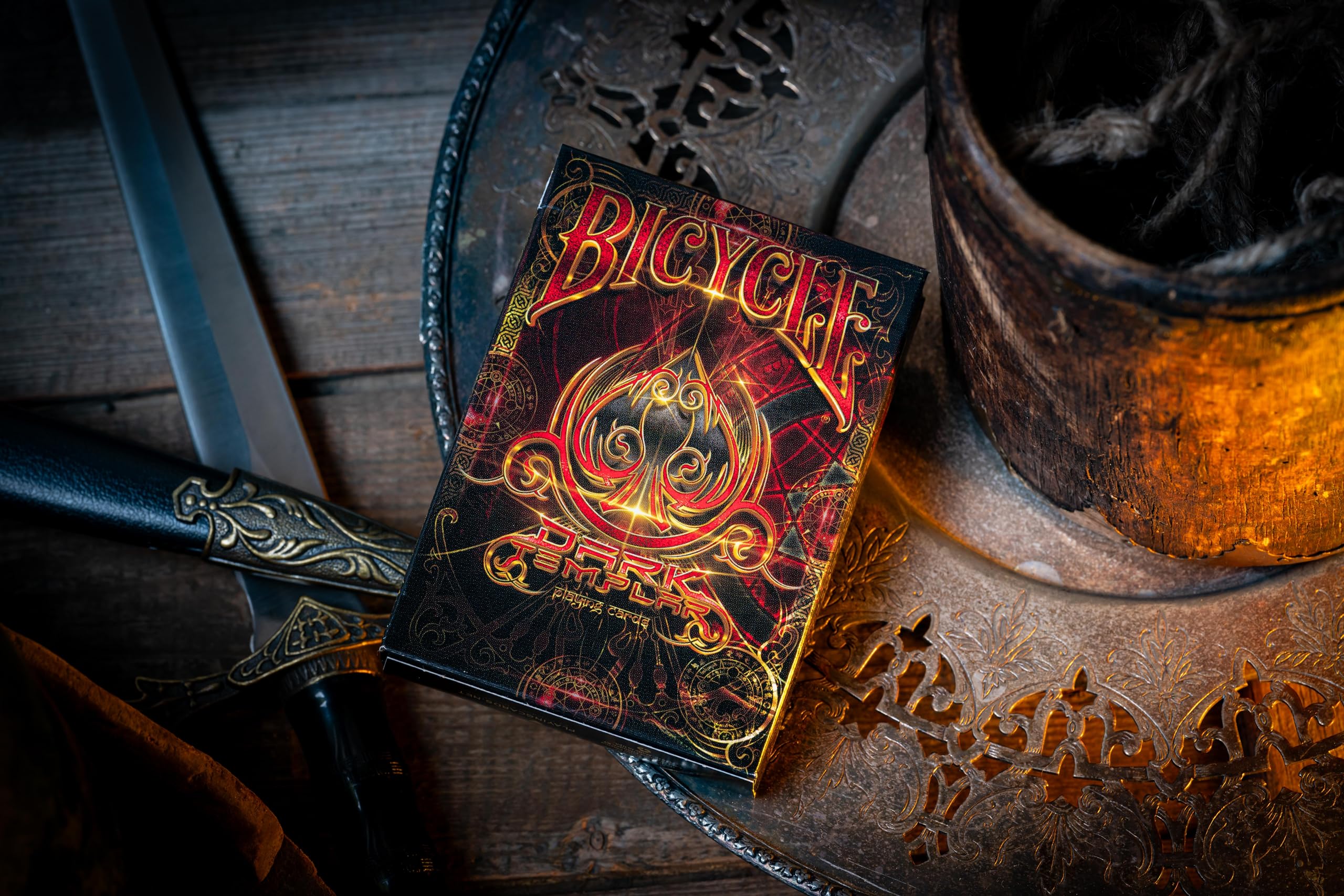 Bicycle Dark Templar Knights Red Playing Cards Decks Poker Kids, Adults Gift Item - Image 2