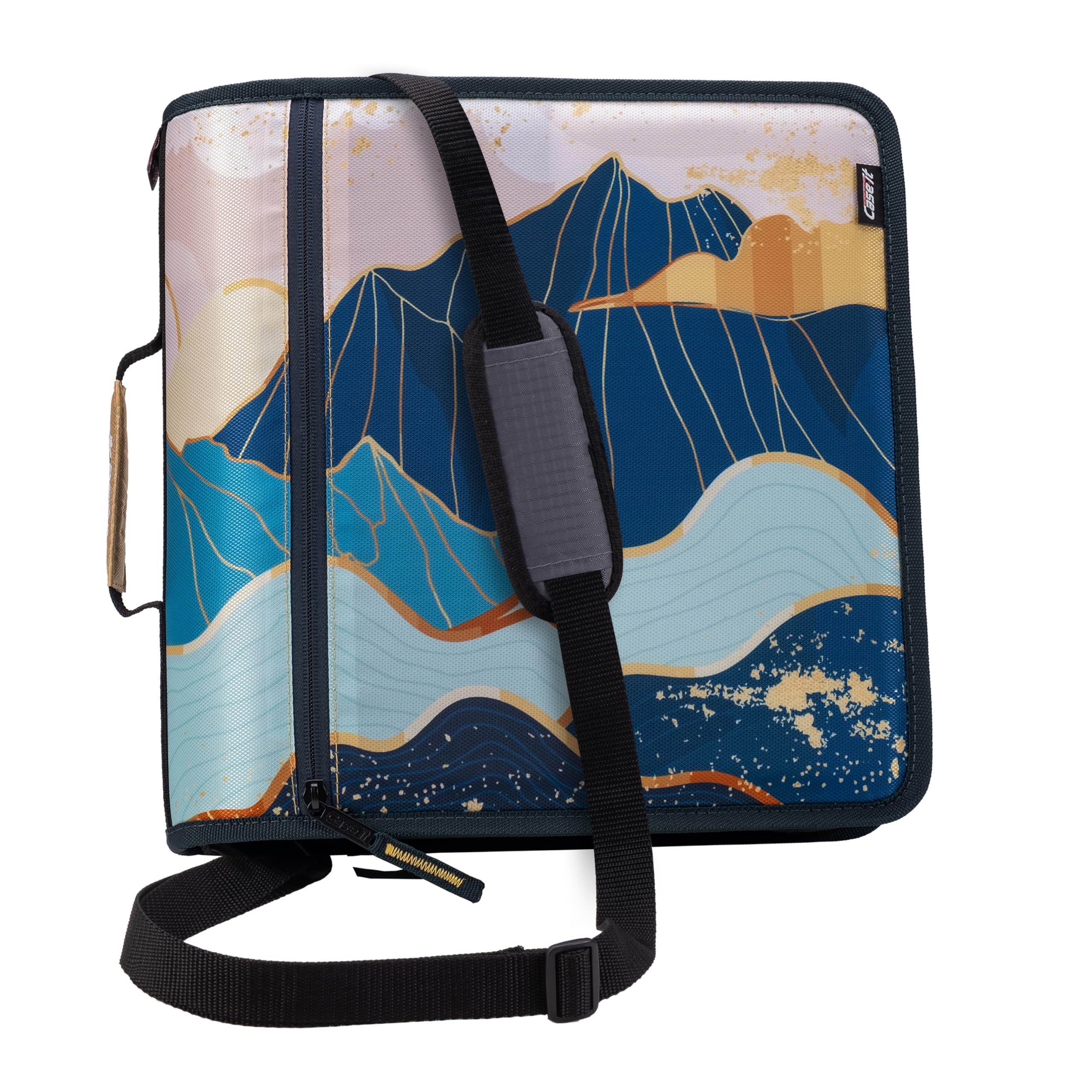 case it Case-it Might Zip Tab Zipper, 3" O-Ring with 5-Color tabbes, Expanding File Folder and Shoulder Strap and Handle, D-146-P Mountains-picture-51