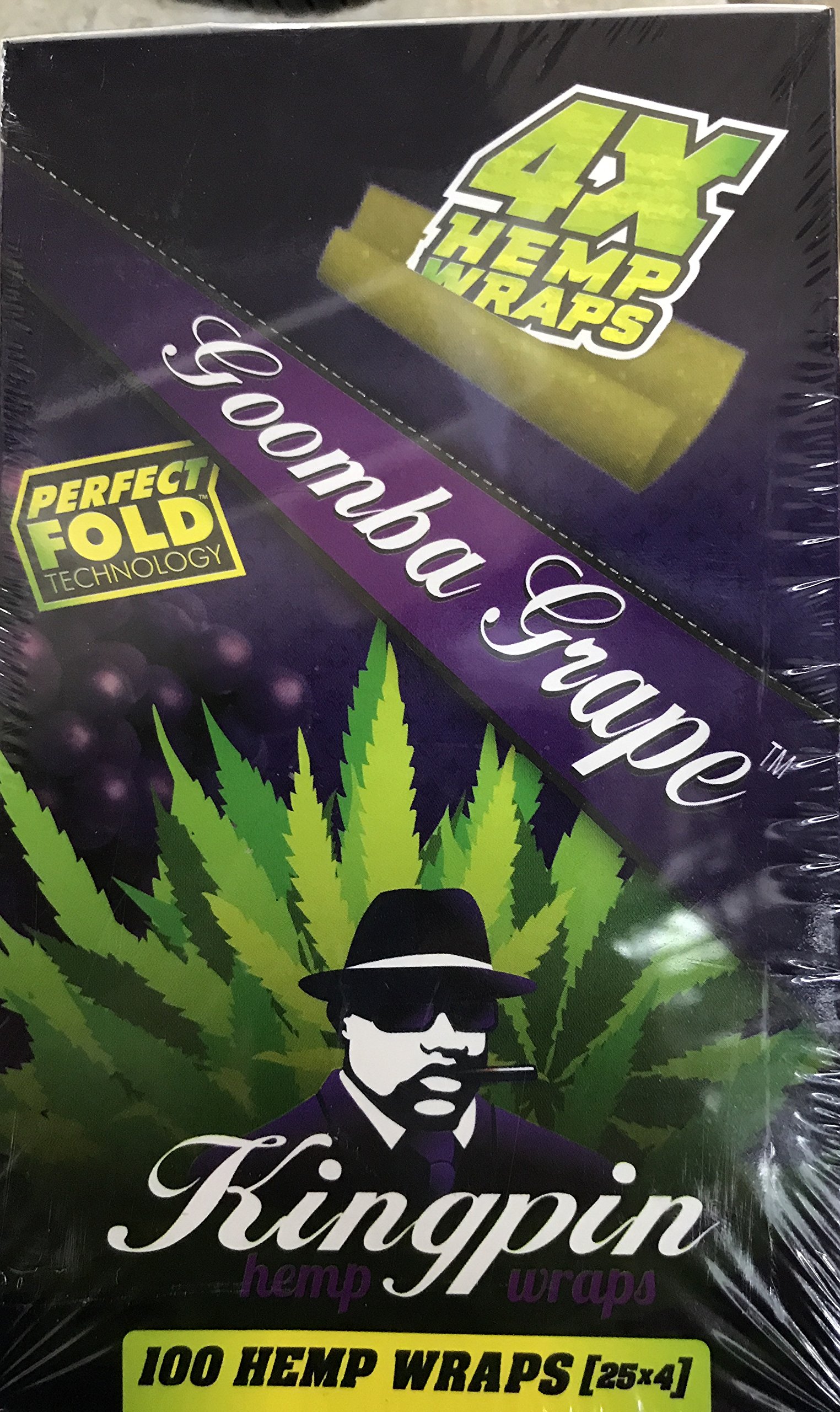 Kingpin Pure Hemp Wraps -Sealed Box 25/4ct- Goomba Grape