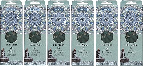 Hosley Paquete de 120 conos de incienso con fragancia Backflow Full Moon con aceites esenciales. Regalo ideal para bodas, eventos, aromaterapia,